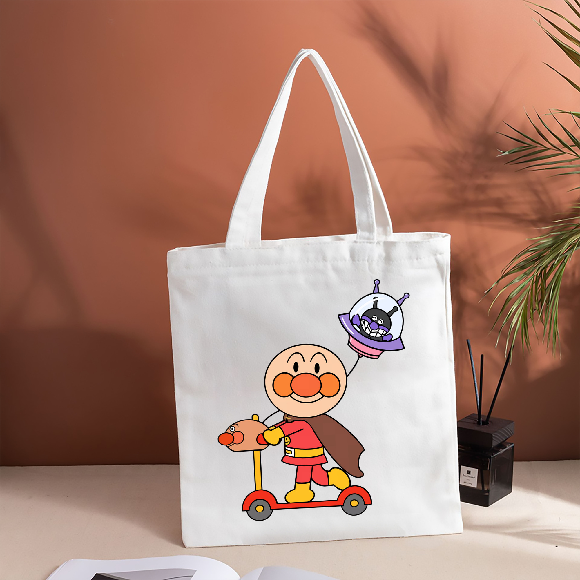 アンパンマン Anpanman 縦型キャンバス生地手提げバッグ　トートバッグ