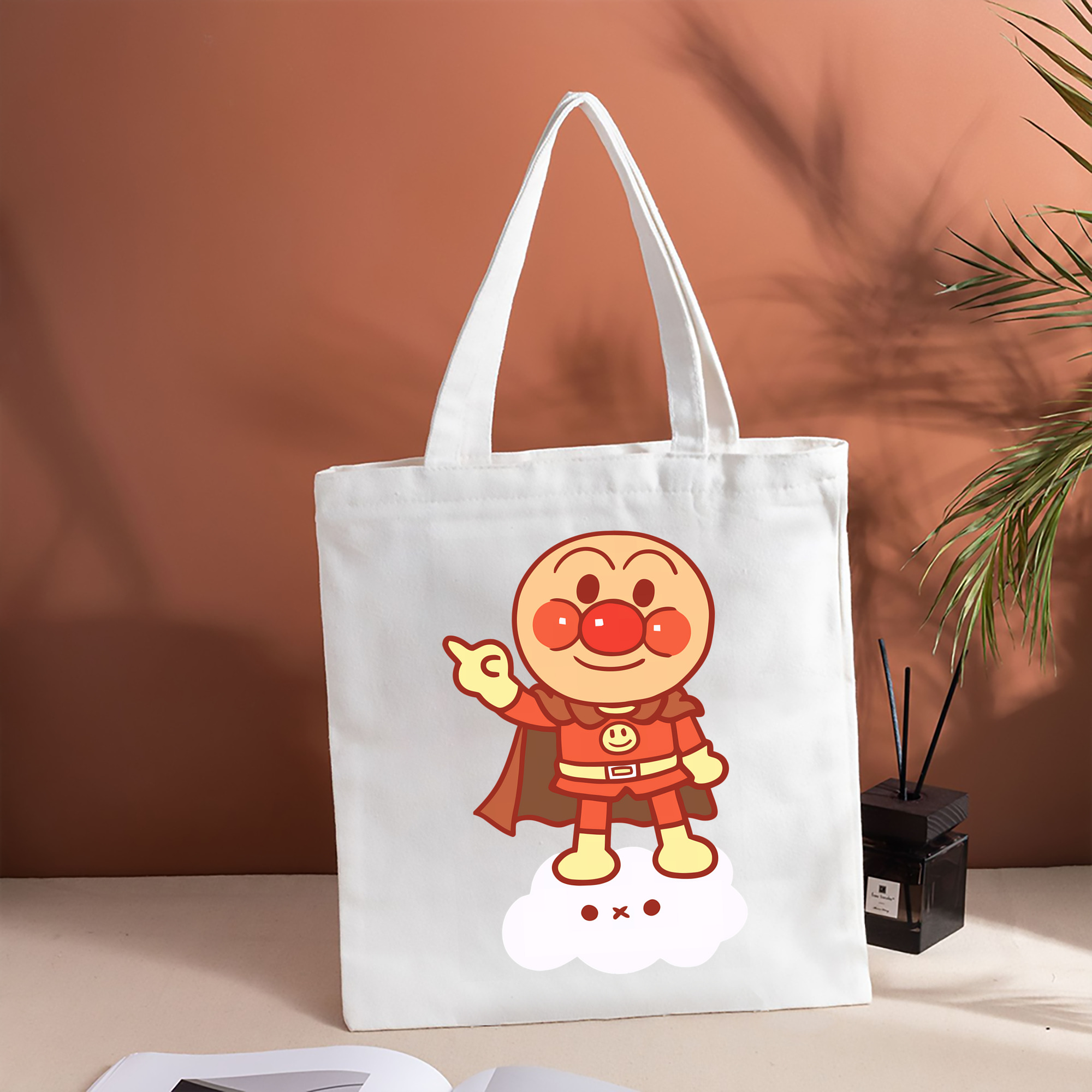 アンパンマン Anpanman 縦型キャンバス生地手提げバッグ　トートバッグ