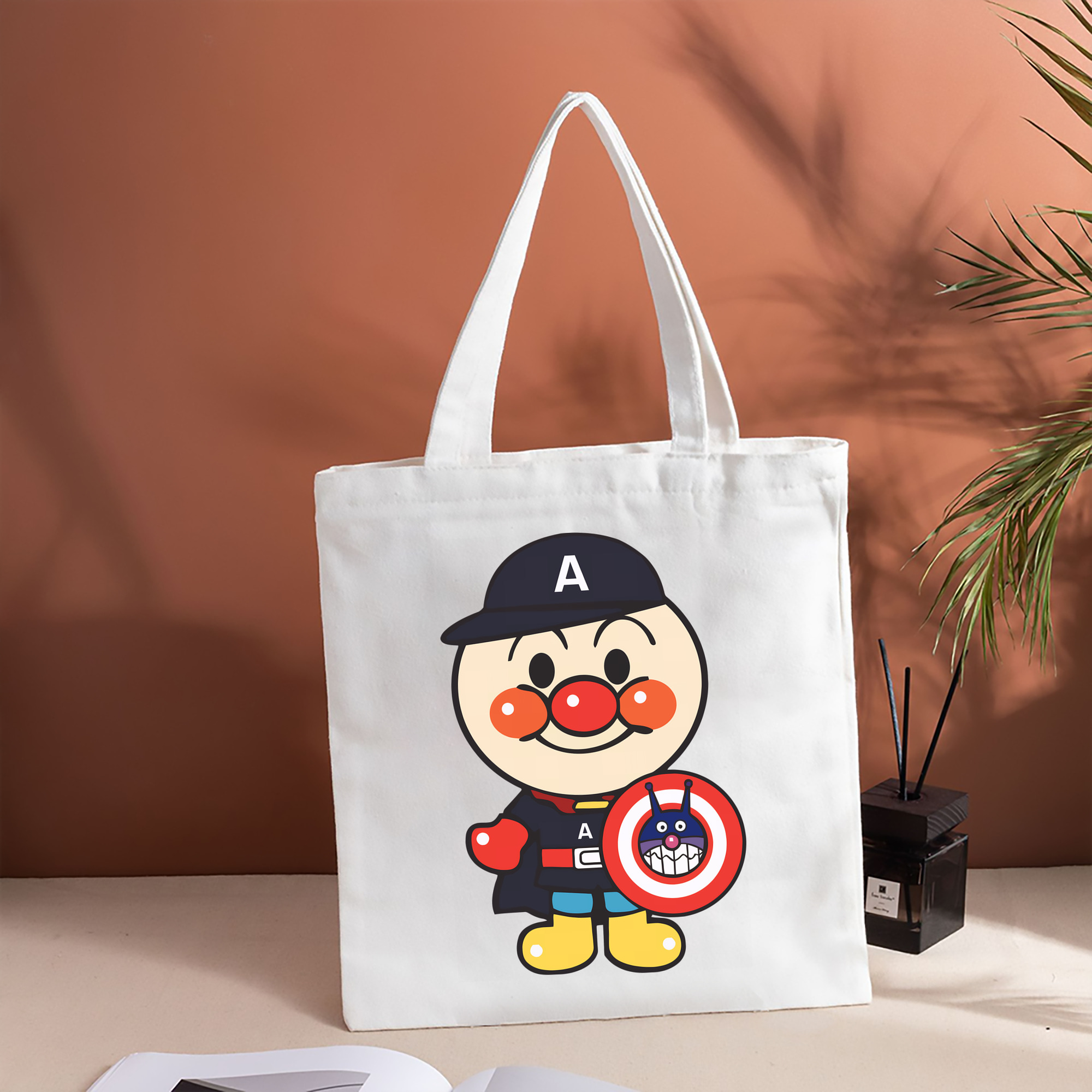 アンパンマン Anpanman 縦型キャンバス生地手提げバッグ　トートバッグ
