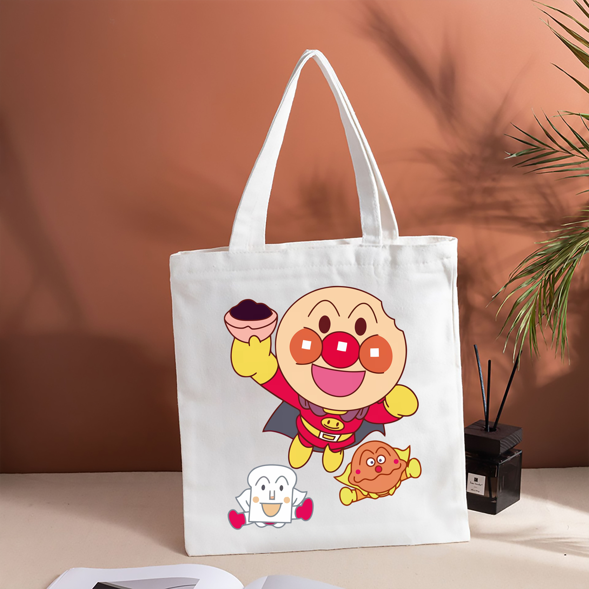アンパンマン Anpanman 縦型キャンバス生地手提げバッグ　トートバッグ