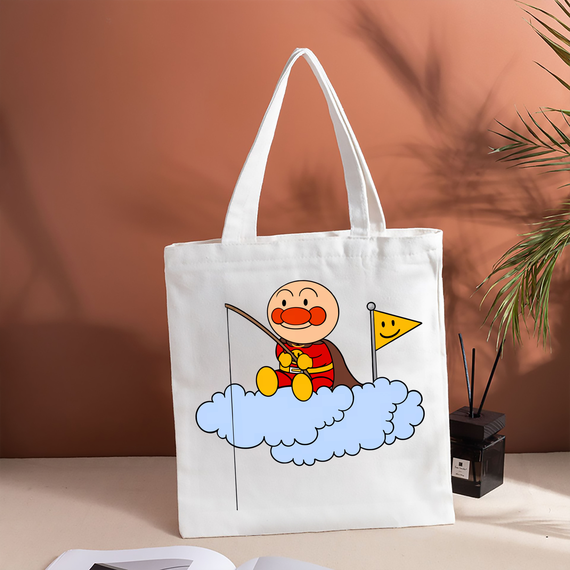 アンパンマン Anpanman 縦型キャンバス生地手提げバッグ　トートバッグ