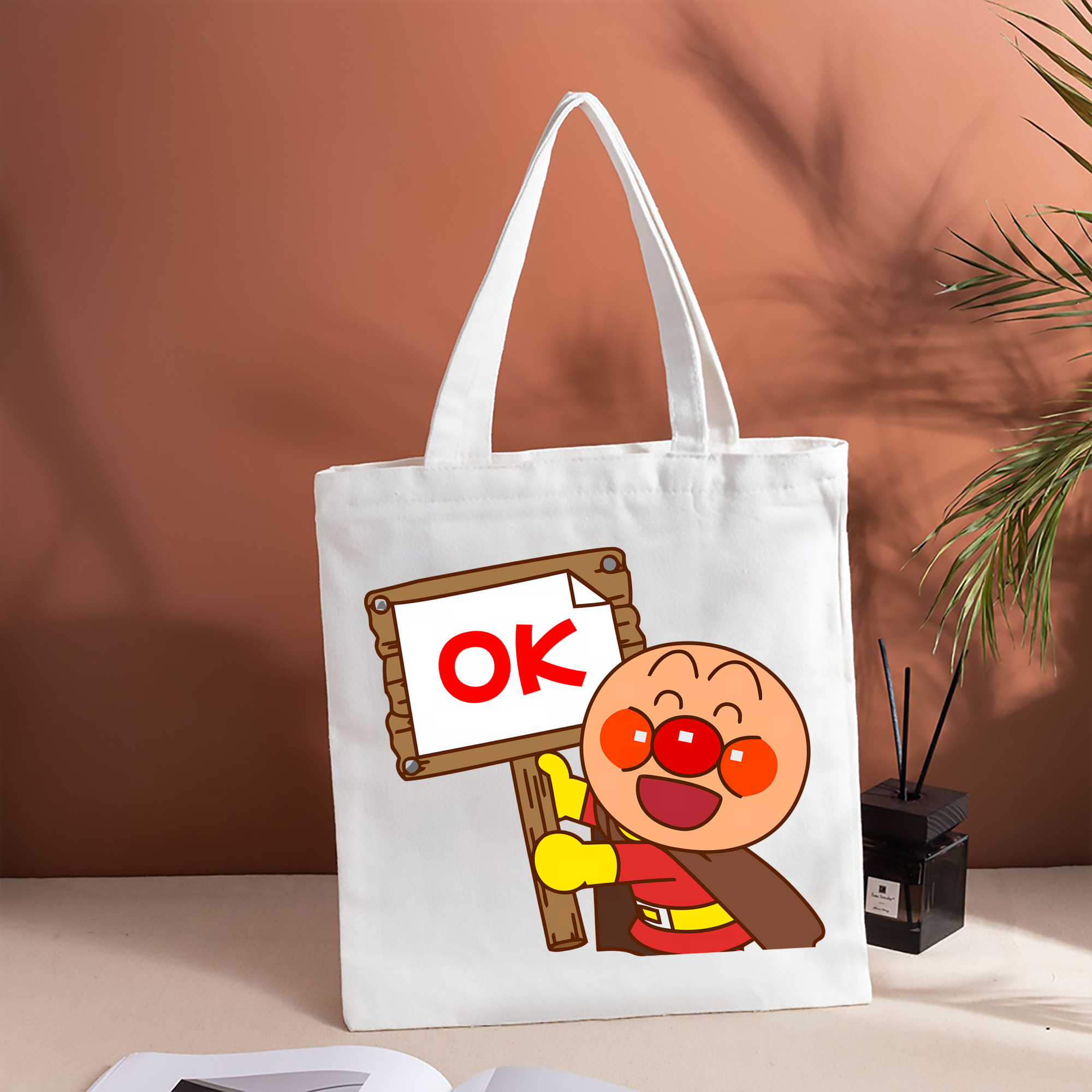 アンパンマン Anpanman 縦型キャンバス生地手提げバッグ　トートバッグ