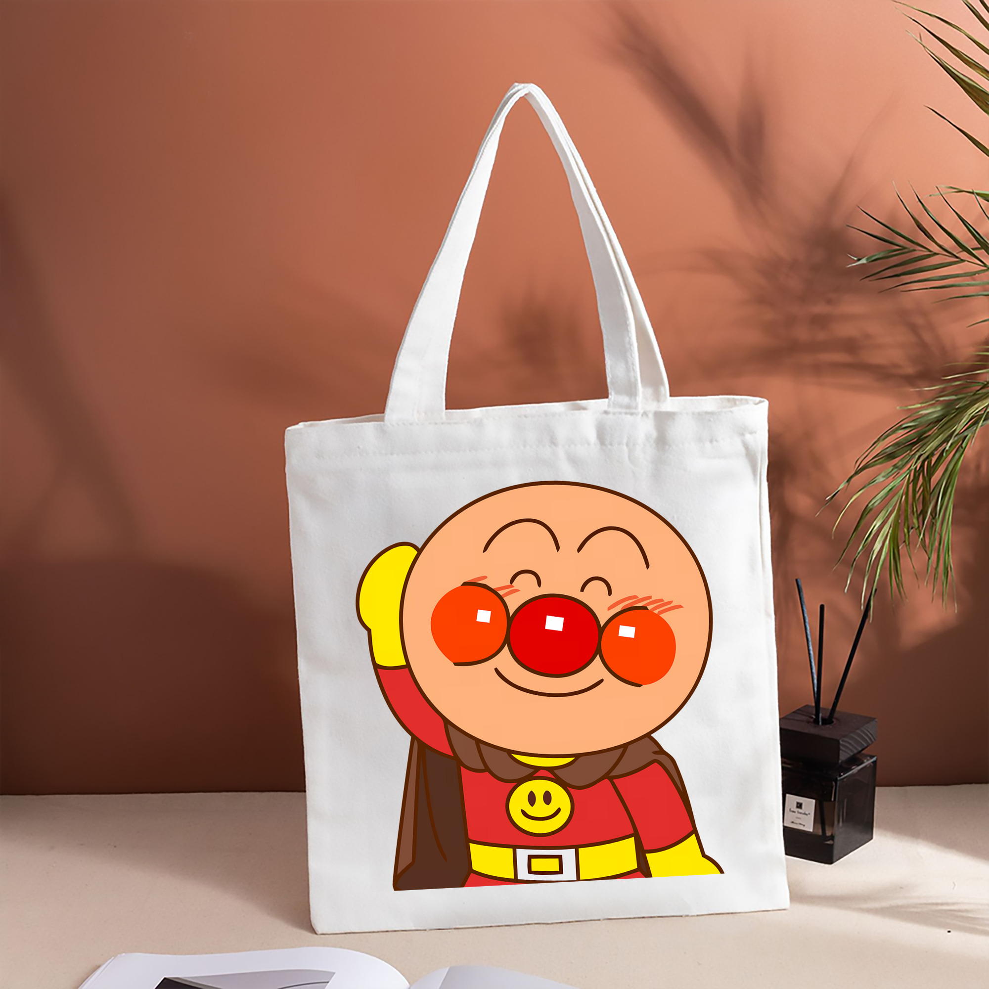 アンパンマン Anpanman 縦型キャンバス生地手提げバッグ　トートバッグ