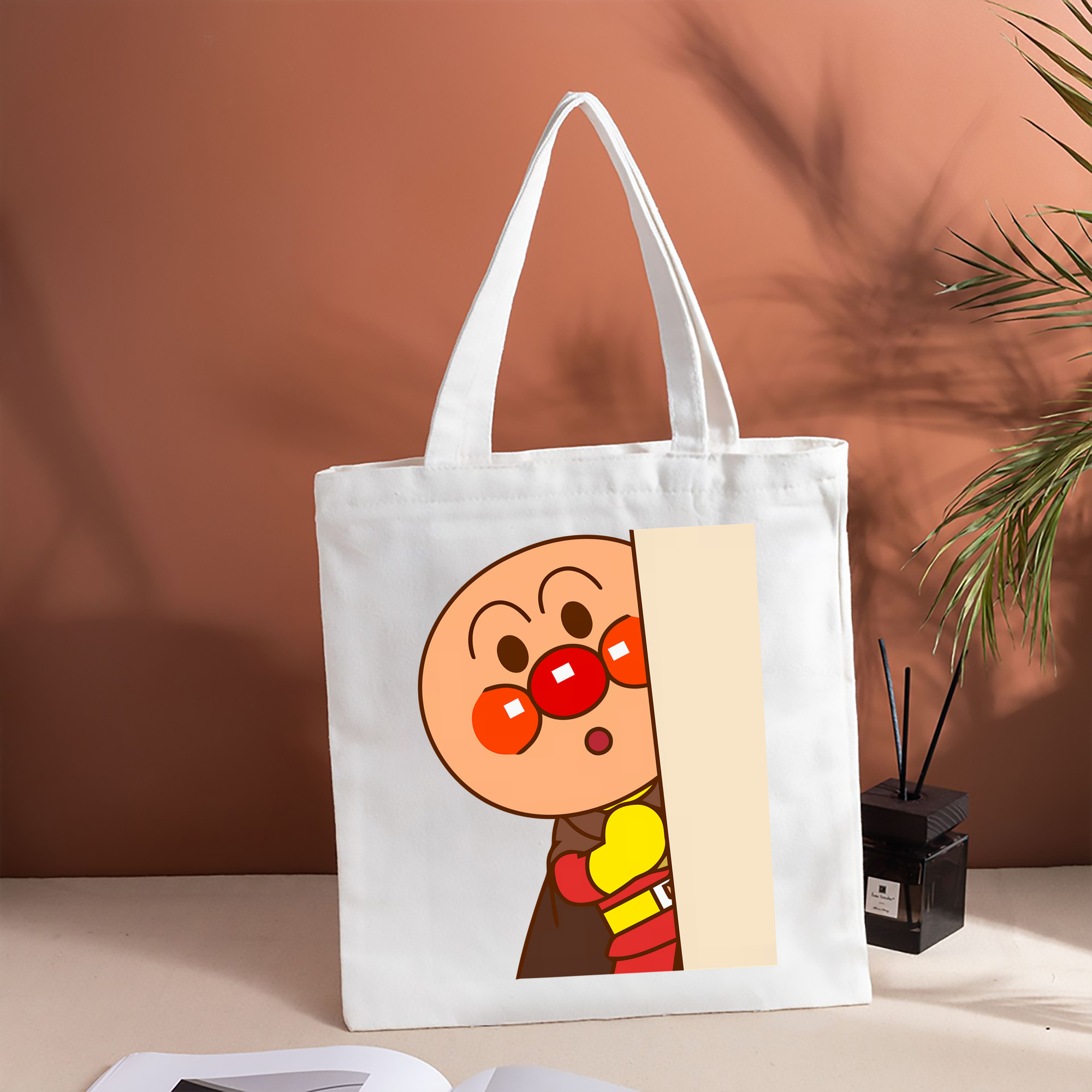 アンパンマン Anpanman 縦型キャンバス生地手提げバッグ　トートバッグ