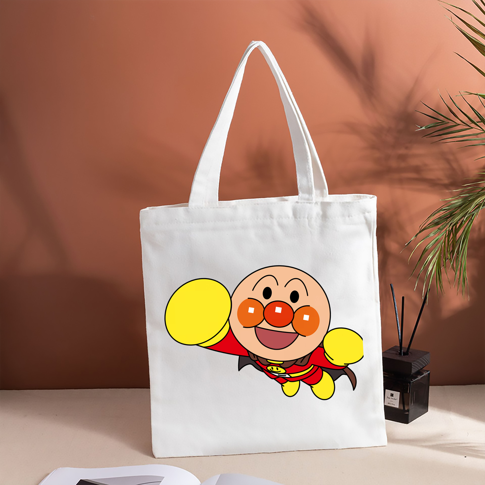 アンパンマン Anpanman 縦型キャンバス生地手提げバッグ　トートバッグ