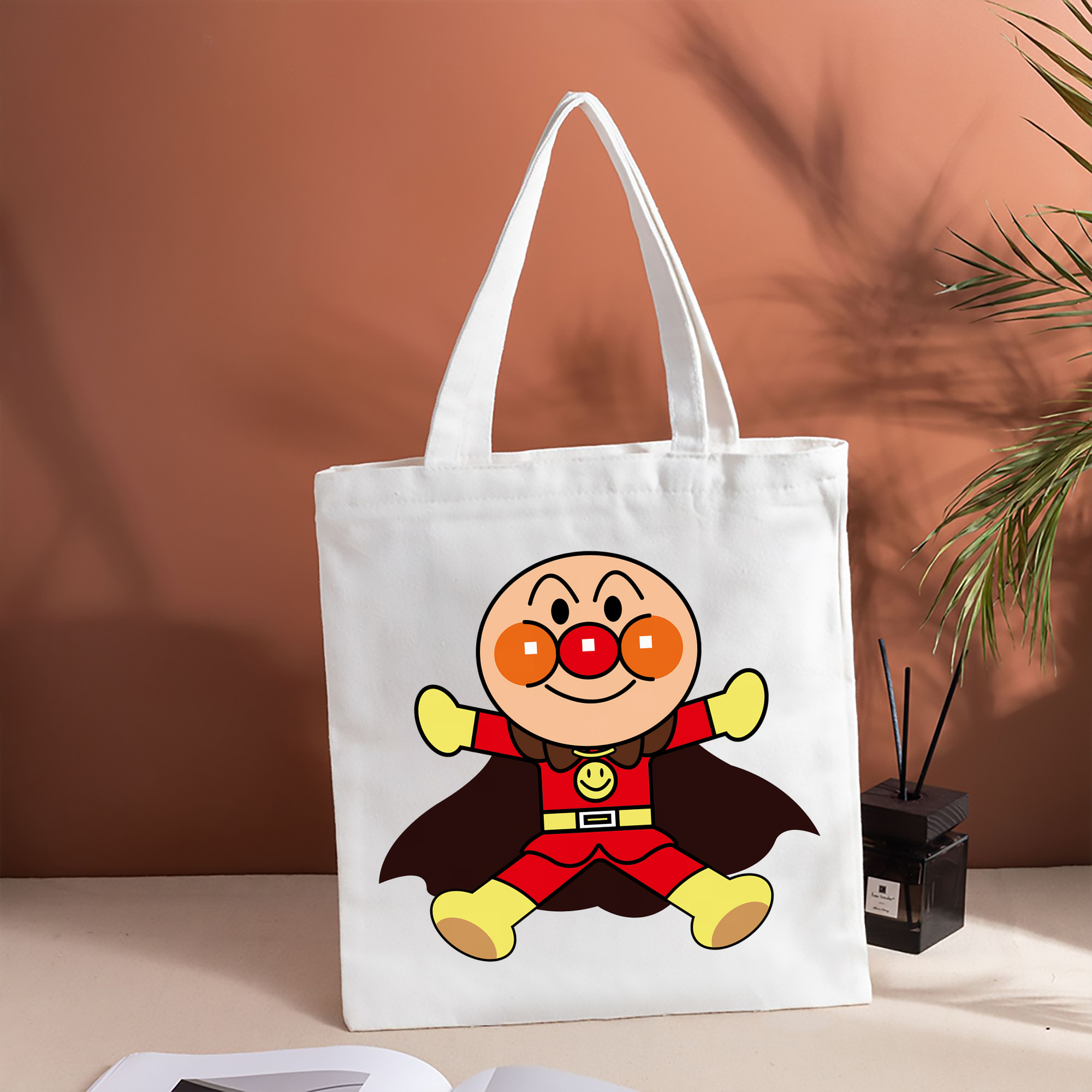 アンパンマン Anpanman 縦型キャンバス生地手提げバッグ　トートバッグ