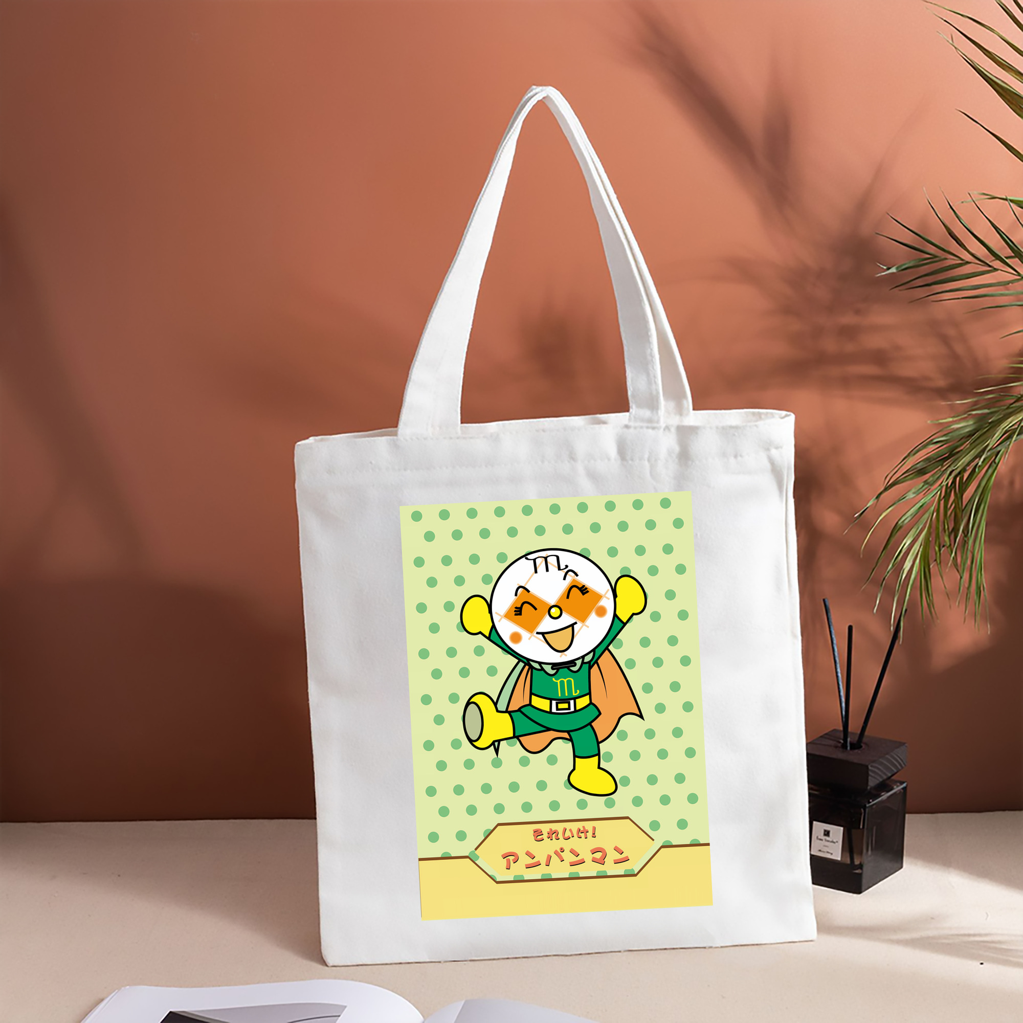 アンパンマン Anpanman 縦型キャンバス生地手提げバッグ　トートバッグ