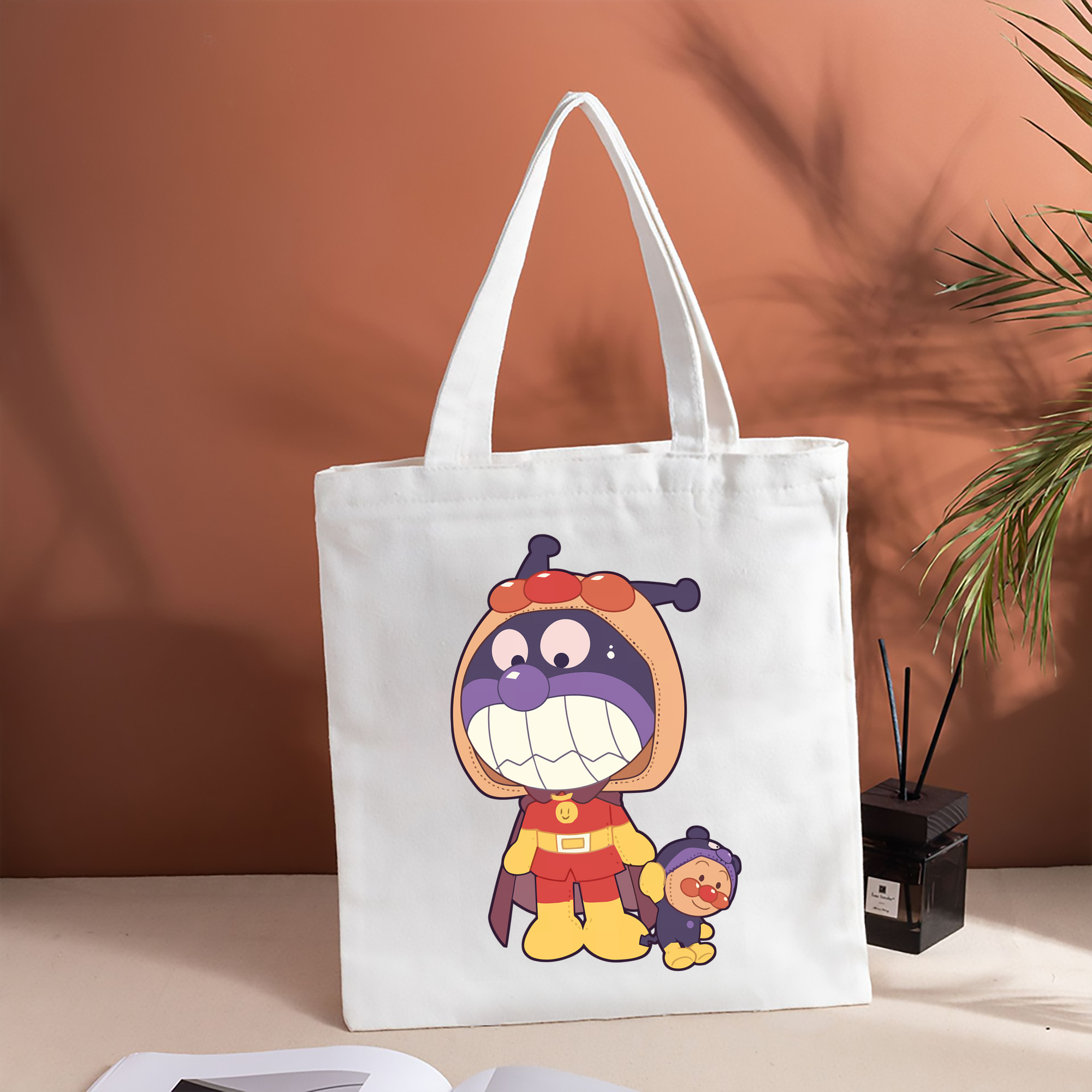 アンパンマン Anpanman 縦型キャンバス生地手提げバッグ　トートバッグ