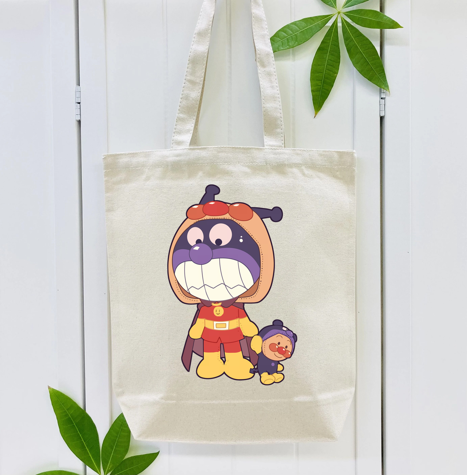 アンパンマン Anpanman 縦型キャンバス生地手提げバッグ　トートバッグ