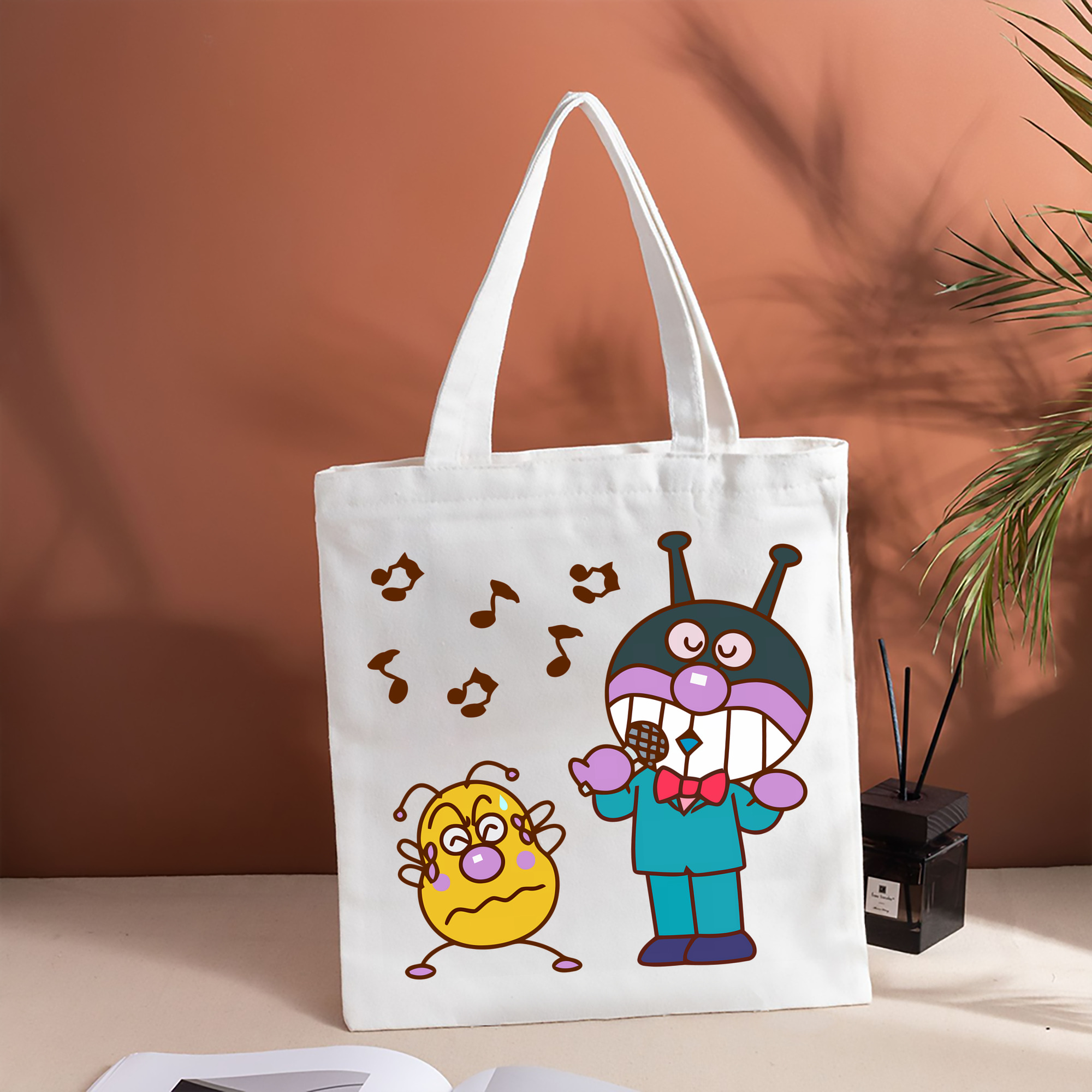 アンパンマン Anpanman 縦型キャンバス生地手提げバッグ　トートバッグ
