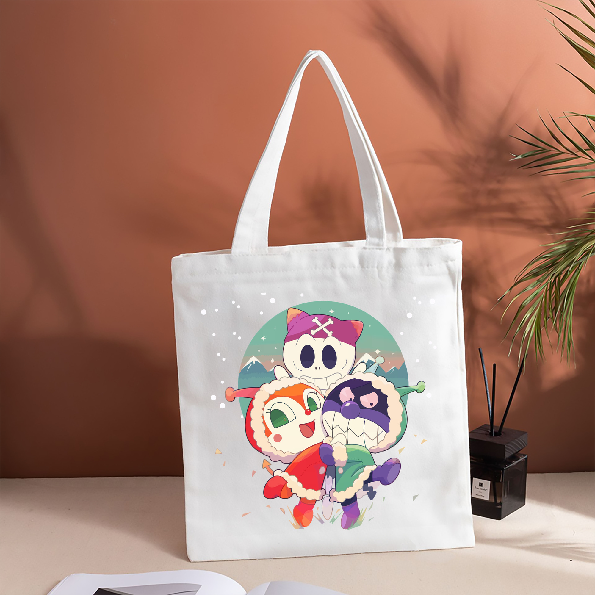 アンパンマン Anpanman 縦型キャンバス生地手提げバッグ　トートバッグ