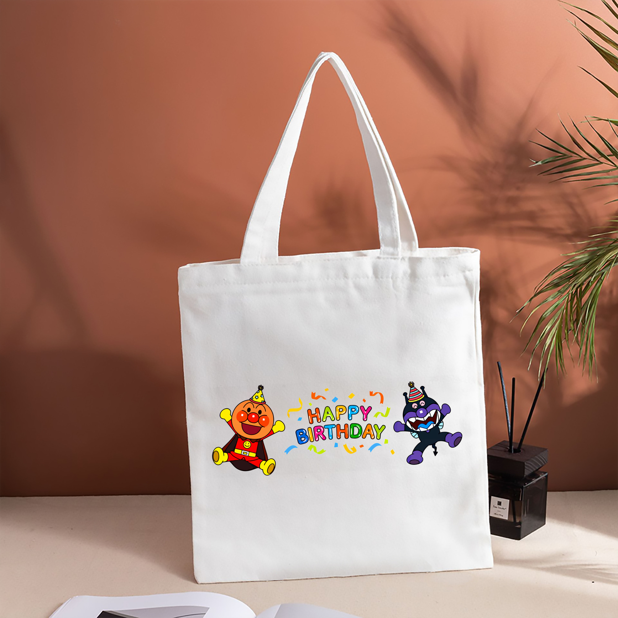 アンパンマン Anpanman 縦型キャンバス生地手提げバッグ　トートバッグ