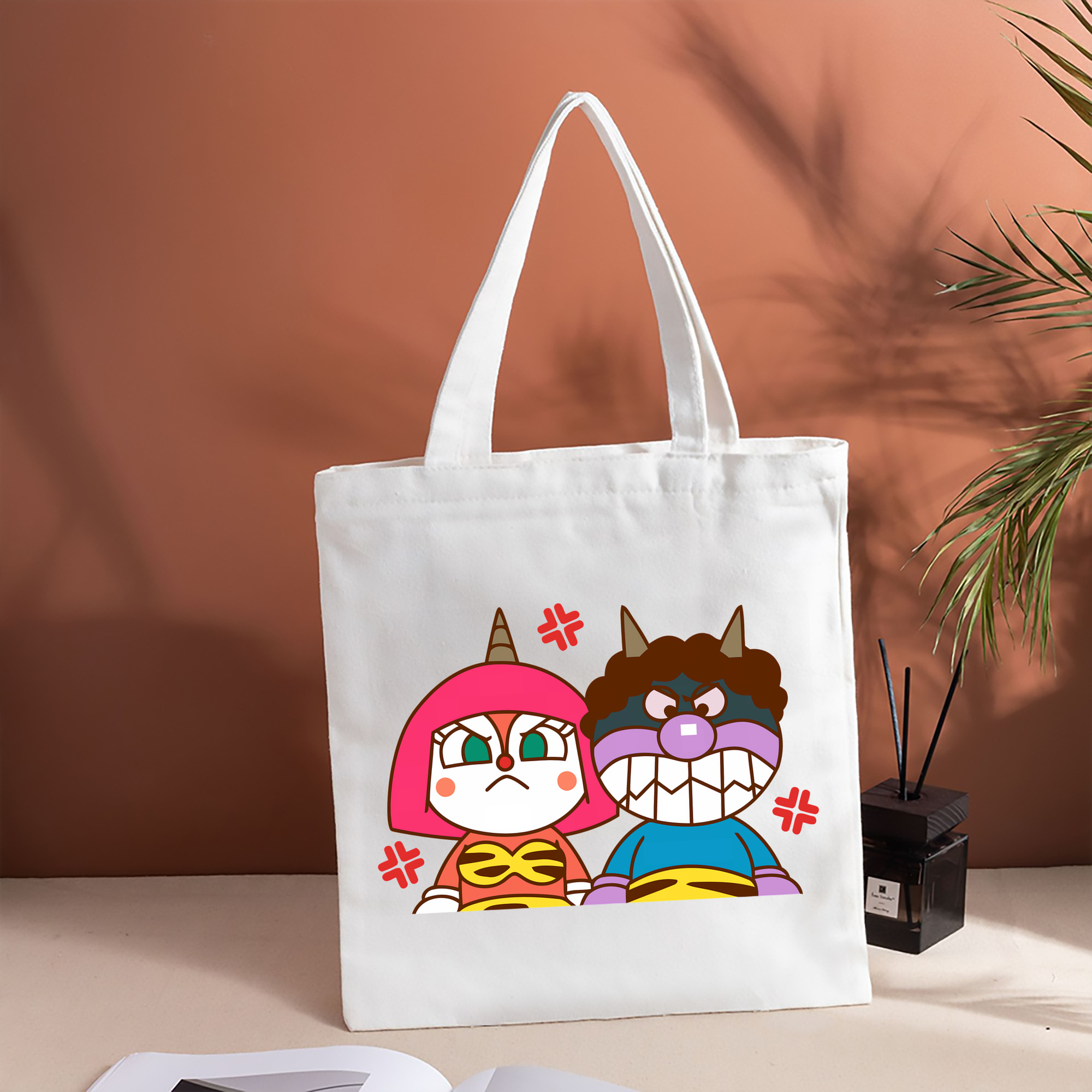 アンパンマン Anpanman 縦型キャンバス生地手提げバッグ　トートバッグ