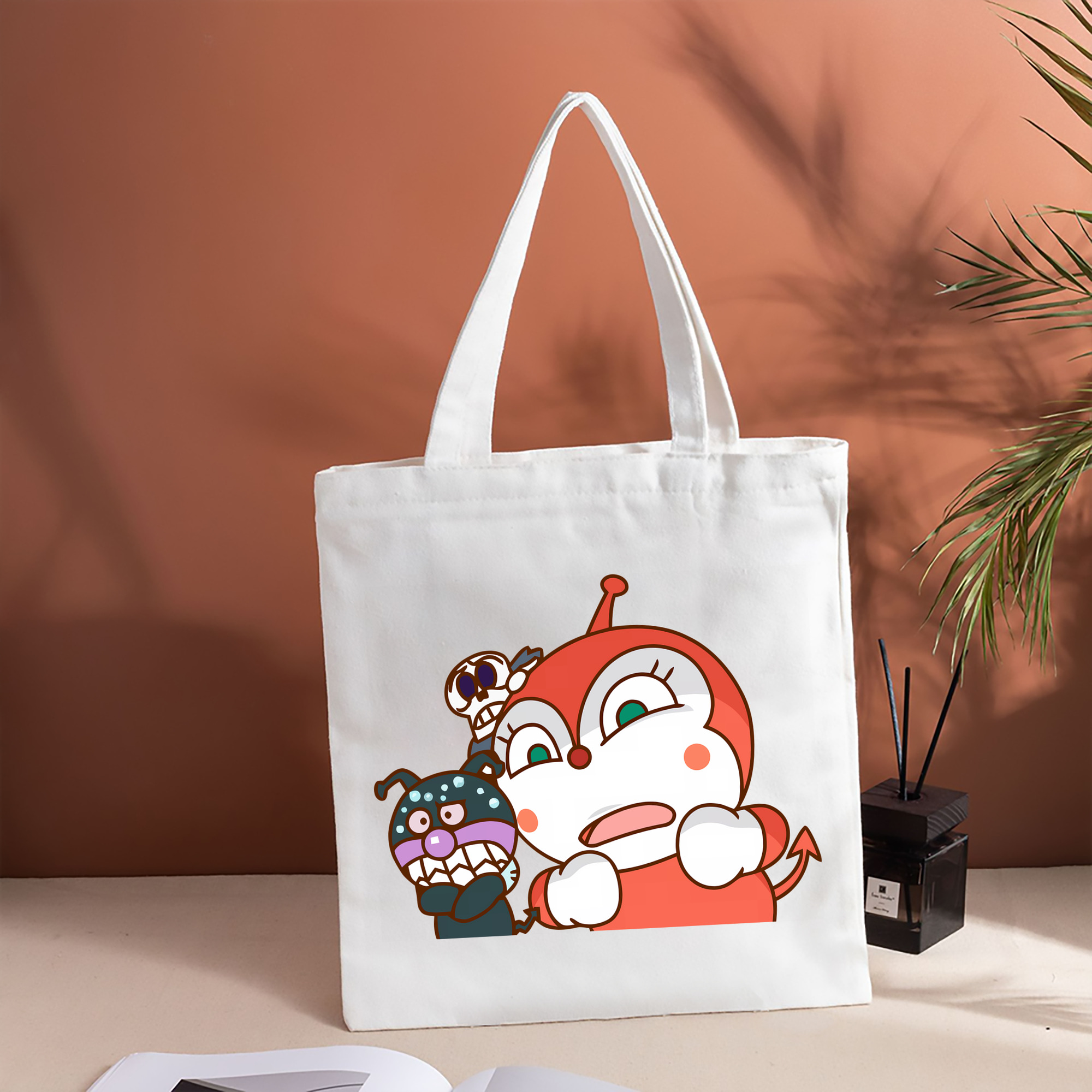 アンパンマン Anpanman 縦型キャンバス生地手提げバッグ　トートバッグ