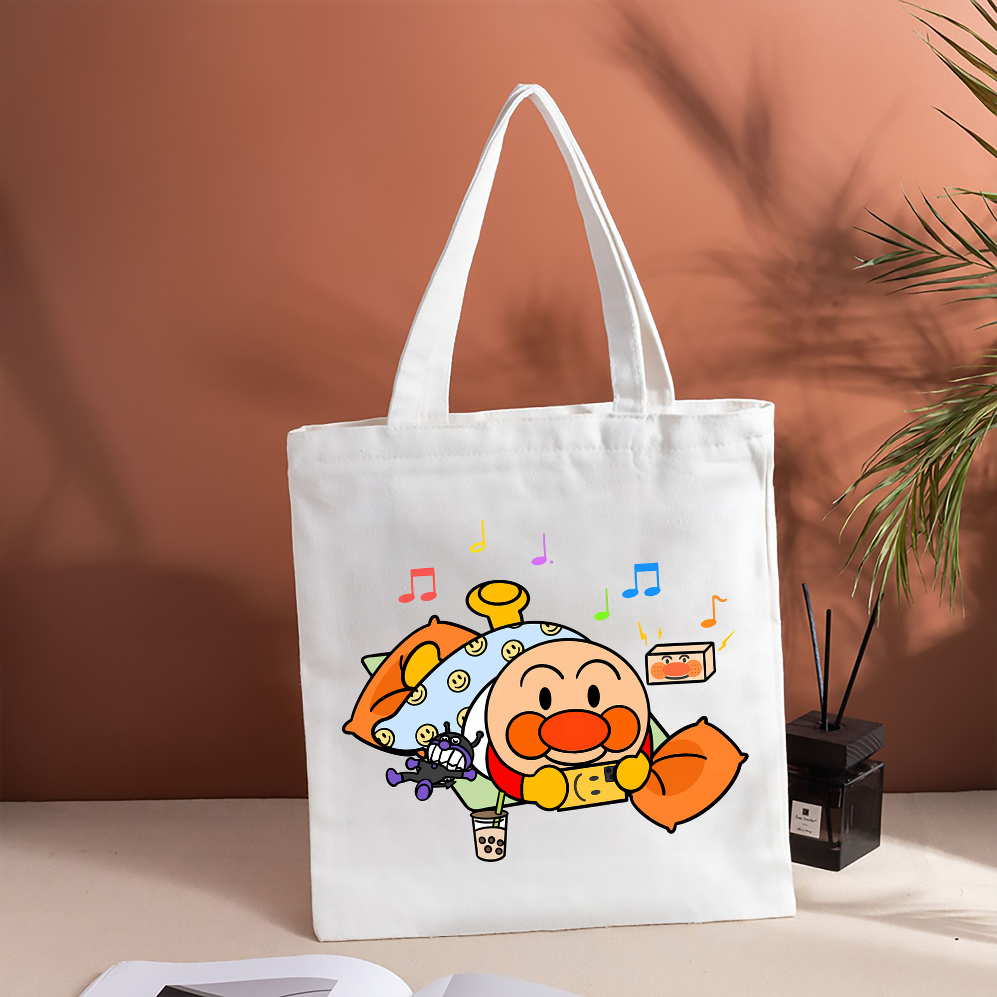 アンパンマン Anpanman 縦型キャンバス生地手提げバッグ　トートバッグ