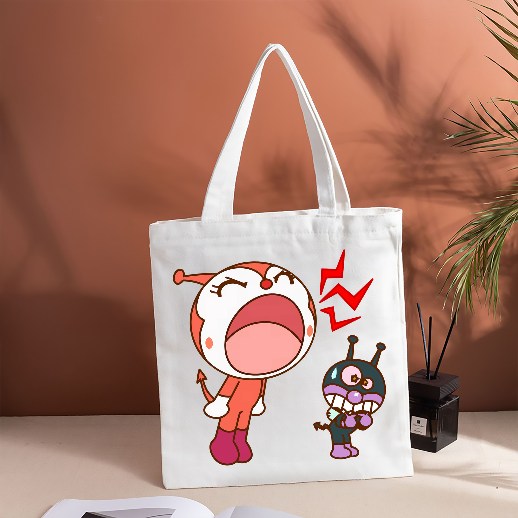 アンパンマン Anpanman 縦型キャンバス生地手提げバッグ　トートバッグ
