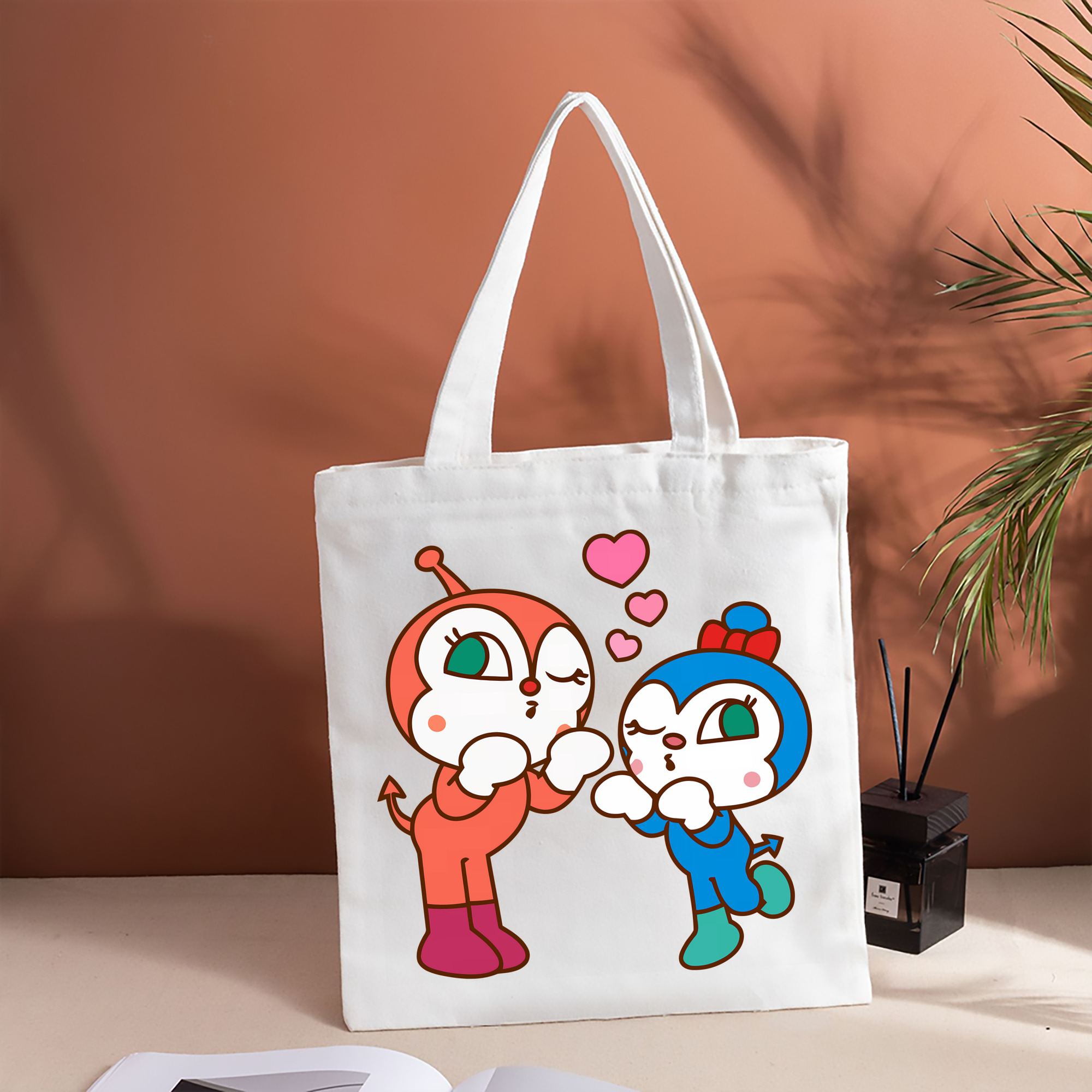 アンパンマン Anpanman 縦型キャンバス生地手提げバッグ　トートバッグ
