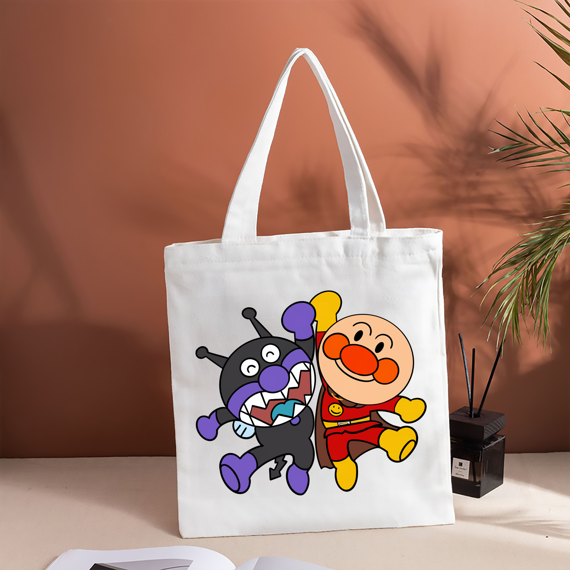 アンパンマン Anpanman 縦型キャンバス生地手提げバッグ　トートバッグ