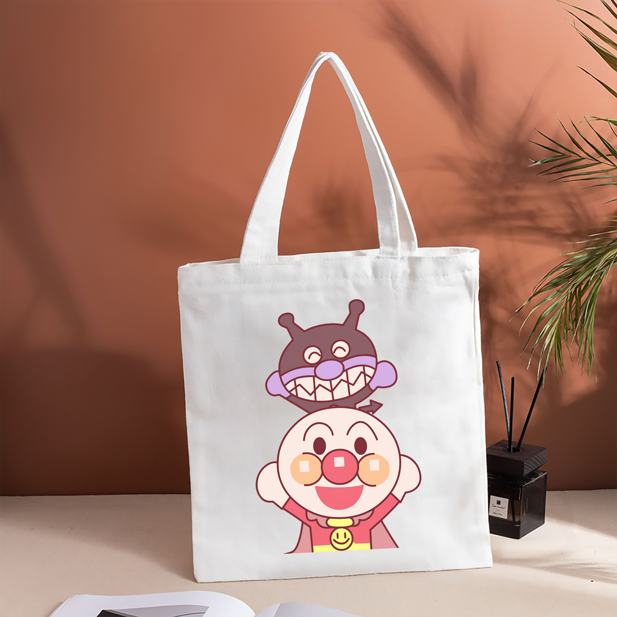 アンパンマン Anpanman 縦型キャンバス生地手提げバッグ　トートバッグ