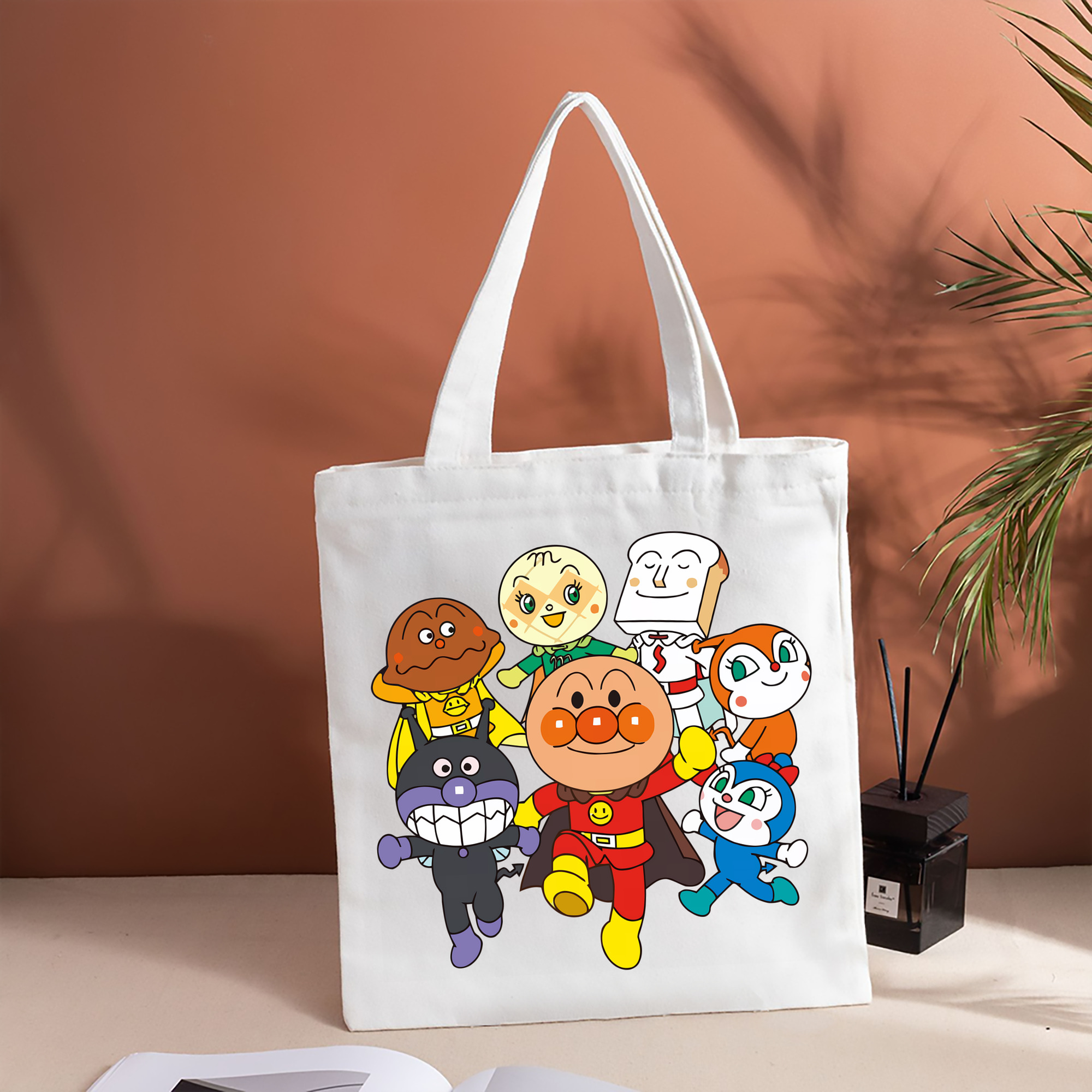 アンパンマン Anpanman 縦型キャンバス生地手提げバッグ　トートバッグ