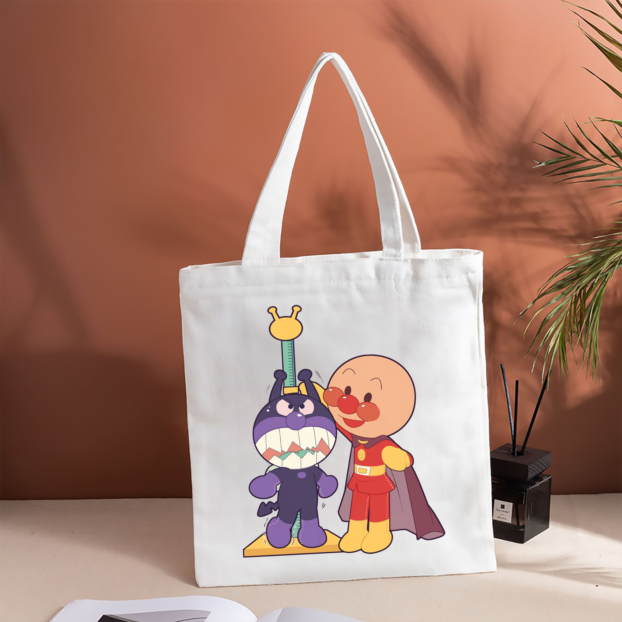 アンパンマン Anpanman 縦型キャンバス生地手提げバッグ　トートバッグ