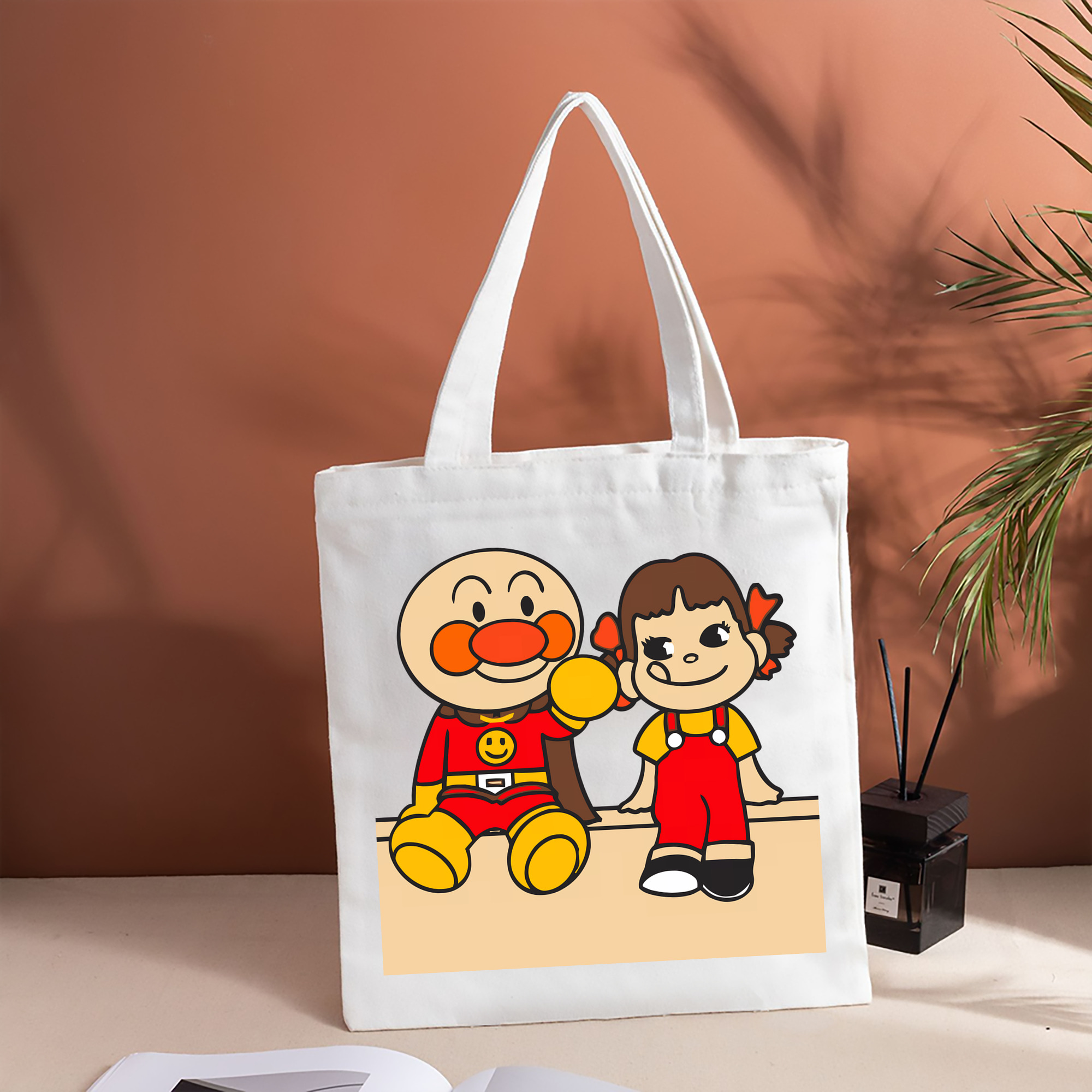 アンパンマン Anpanman 縦型キャンバス生地手提げバッグ　トートバッグ