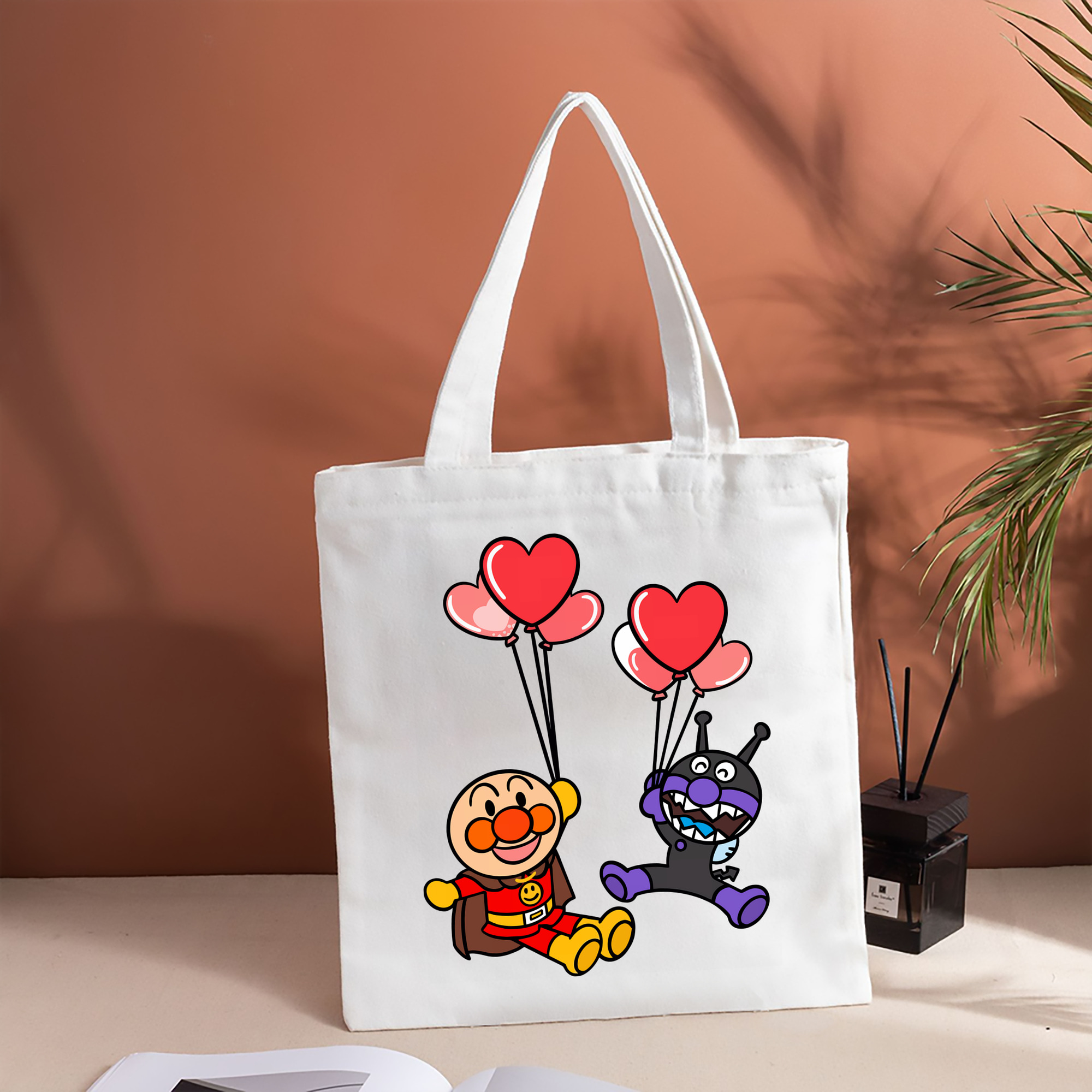 アンパンマン Anpanman 縦型キャンバス生地手提げバッグ　トートバッグ