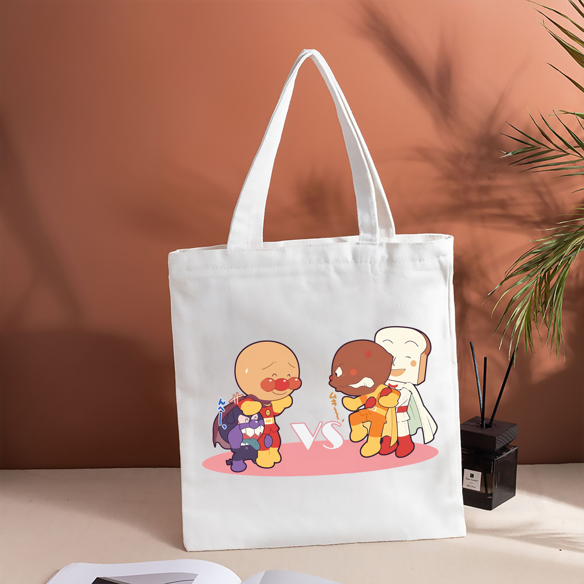 アンパンマン Anpanman 縦型キャンバス生地手提げバッグ　トートバッグ