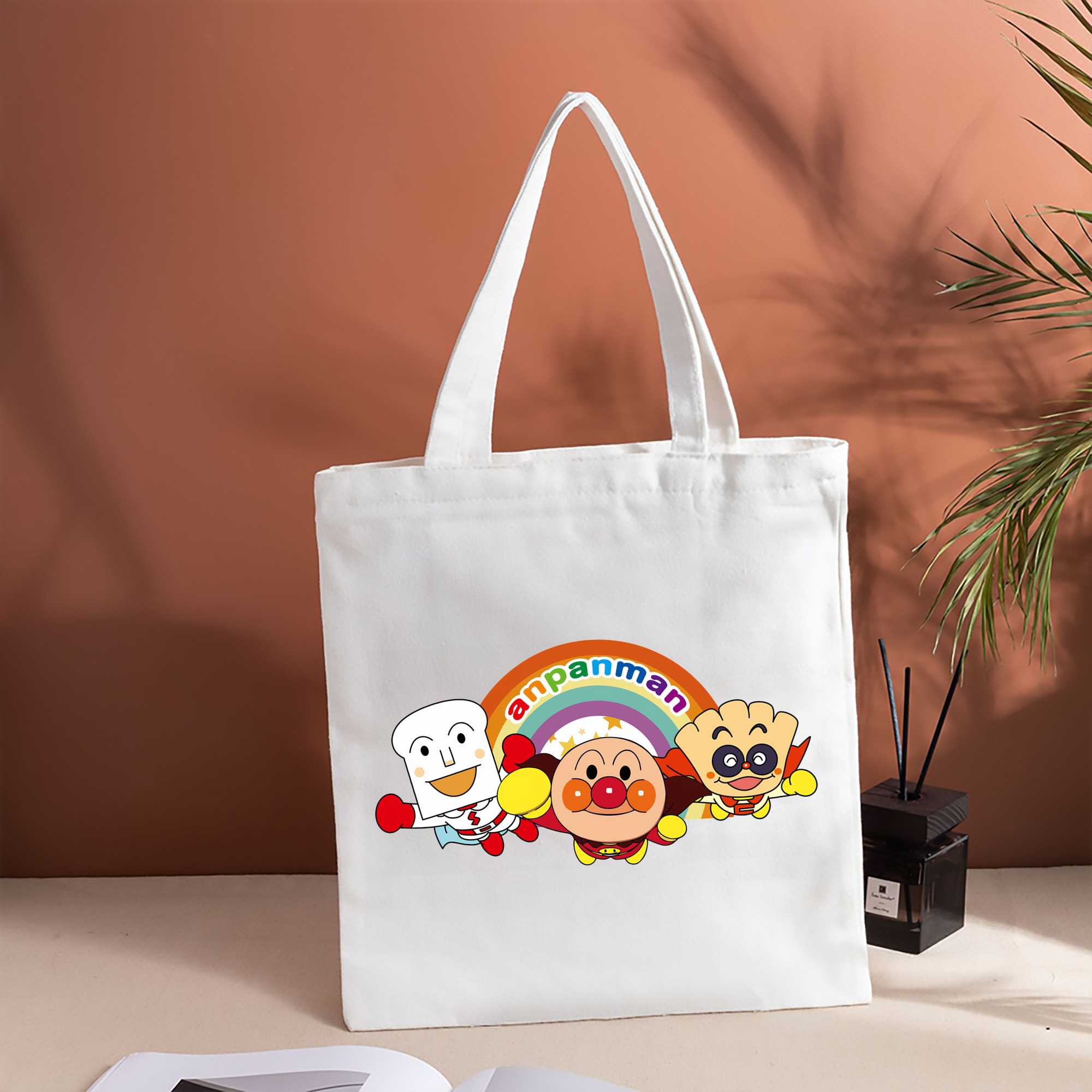 アンパンマン Anpanman 縦型キャンバス生地手提げバッグ　トートバッグ