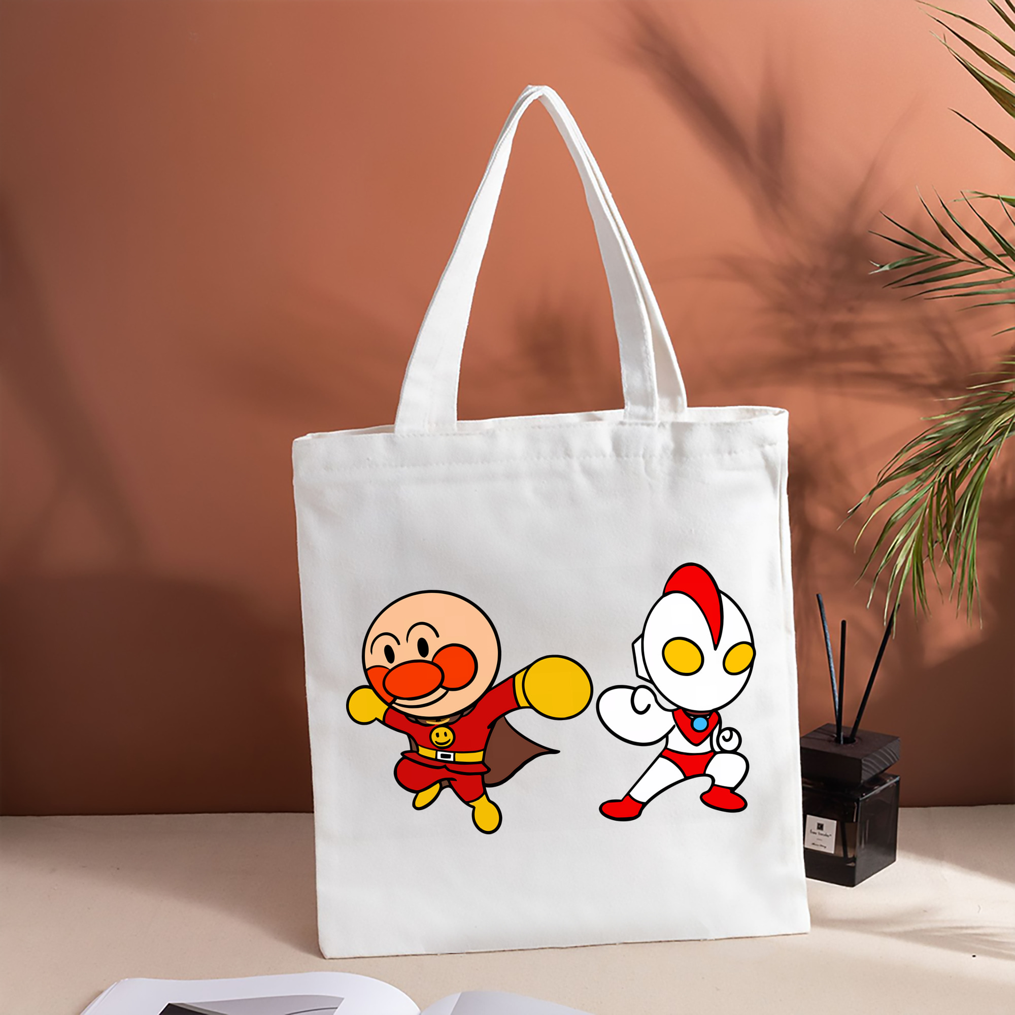アンパンマン Anpanman 縦型キャンバス生地手提げバッグ　トートバッグ