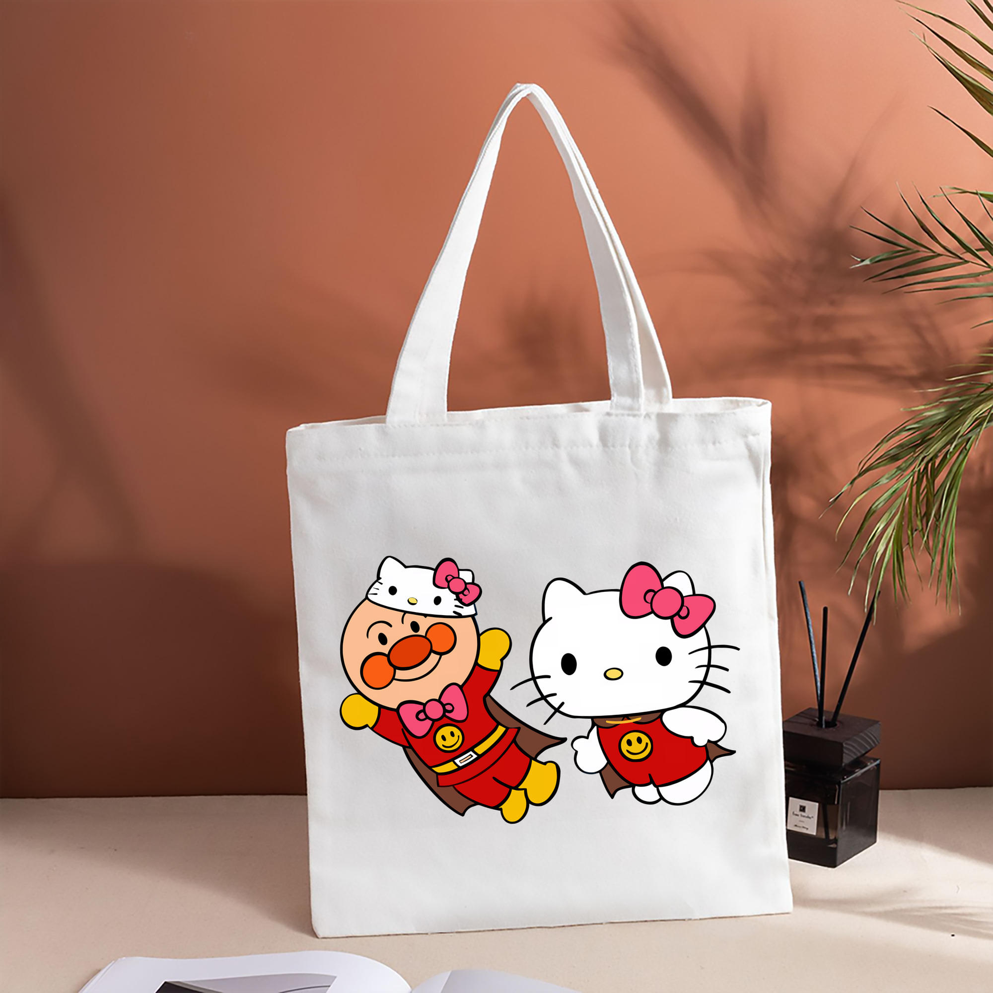 アンパンマン Anpanman 縦型キャンバス生地手提げバッグ　トートバッグ