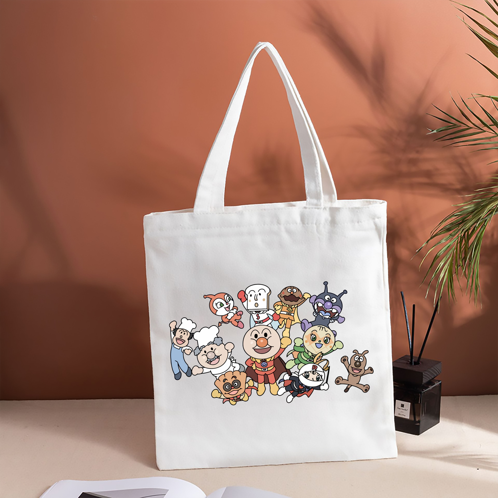 アンパンマン Anpanman 縦型キャンバス生地手提げバッグ　トートバッグ