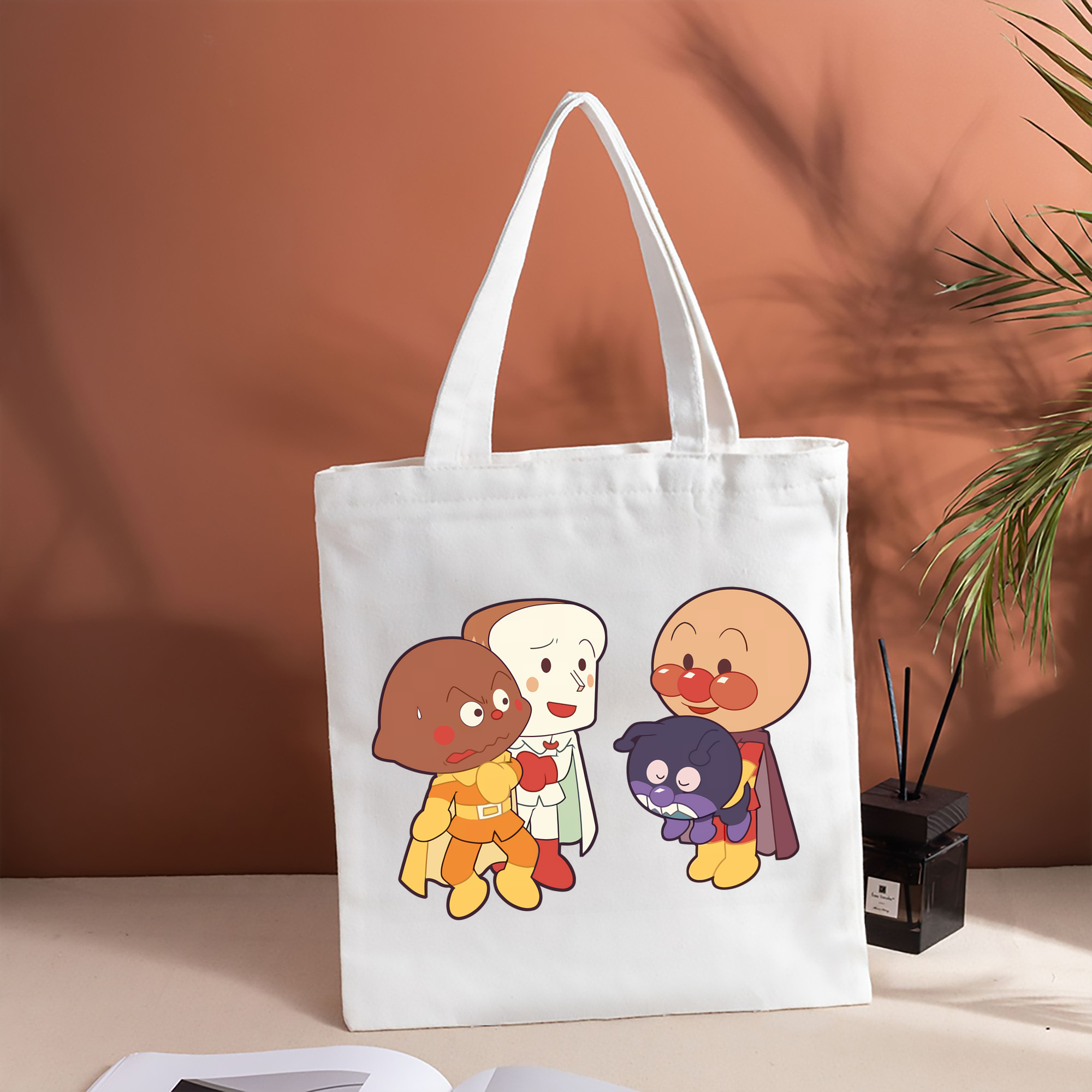 アンパンマン Anpanman 縦型キャンバス生地手提げバッグ　トートバッグ