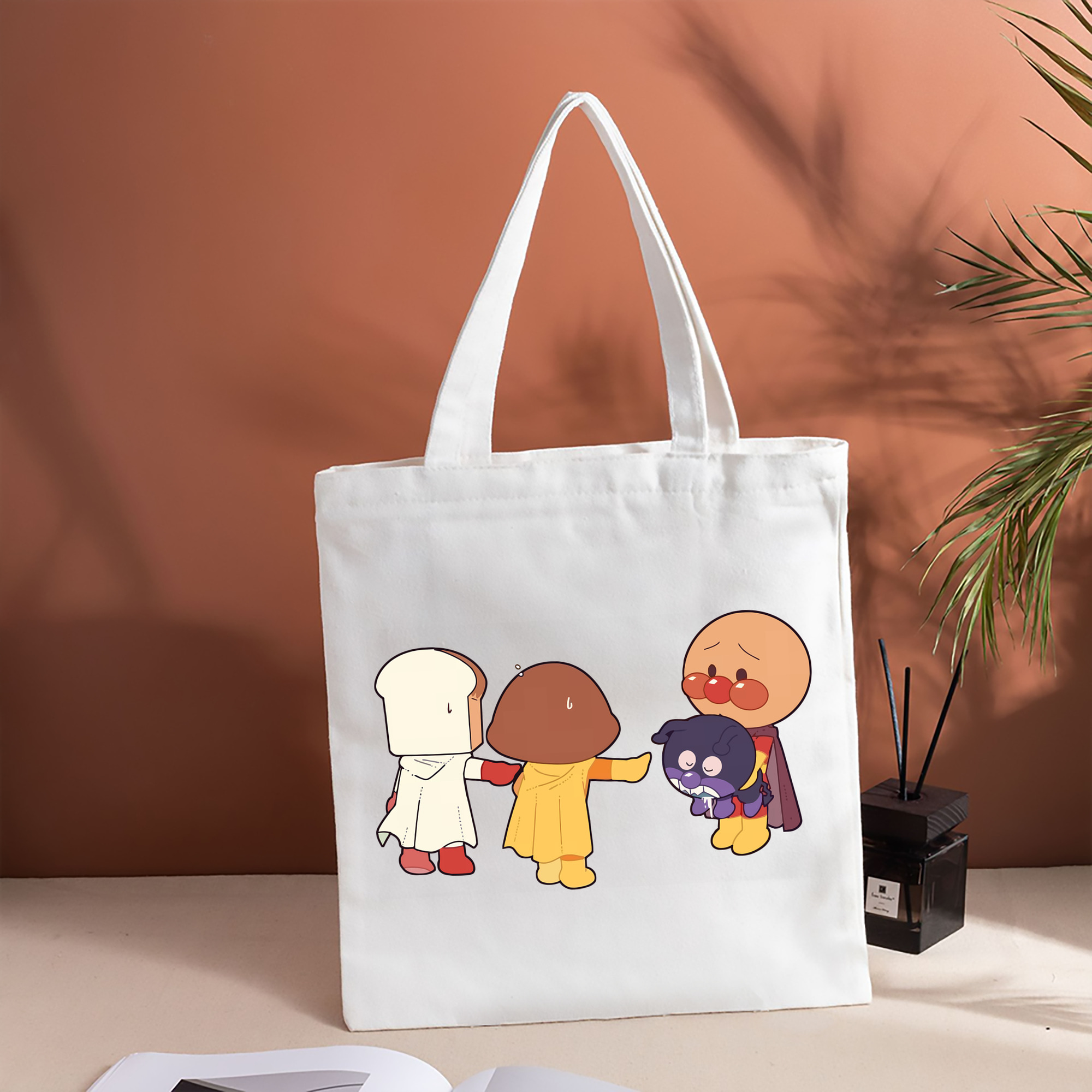 アンパンマン Anpanman 縦型キャンバス生地手提げバッグ　トートバッグ