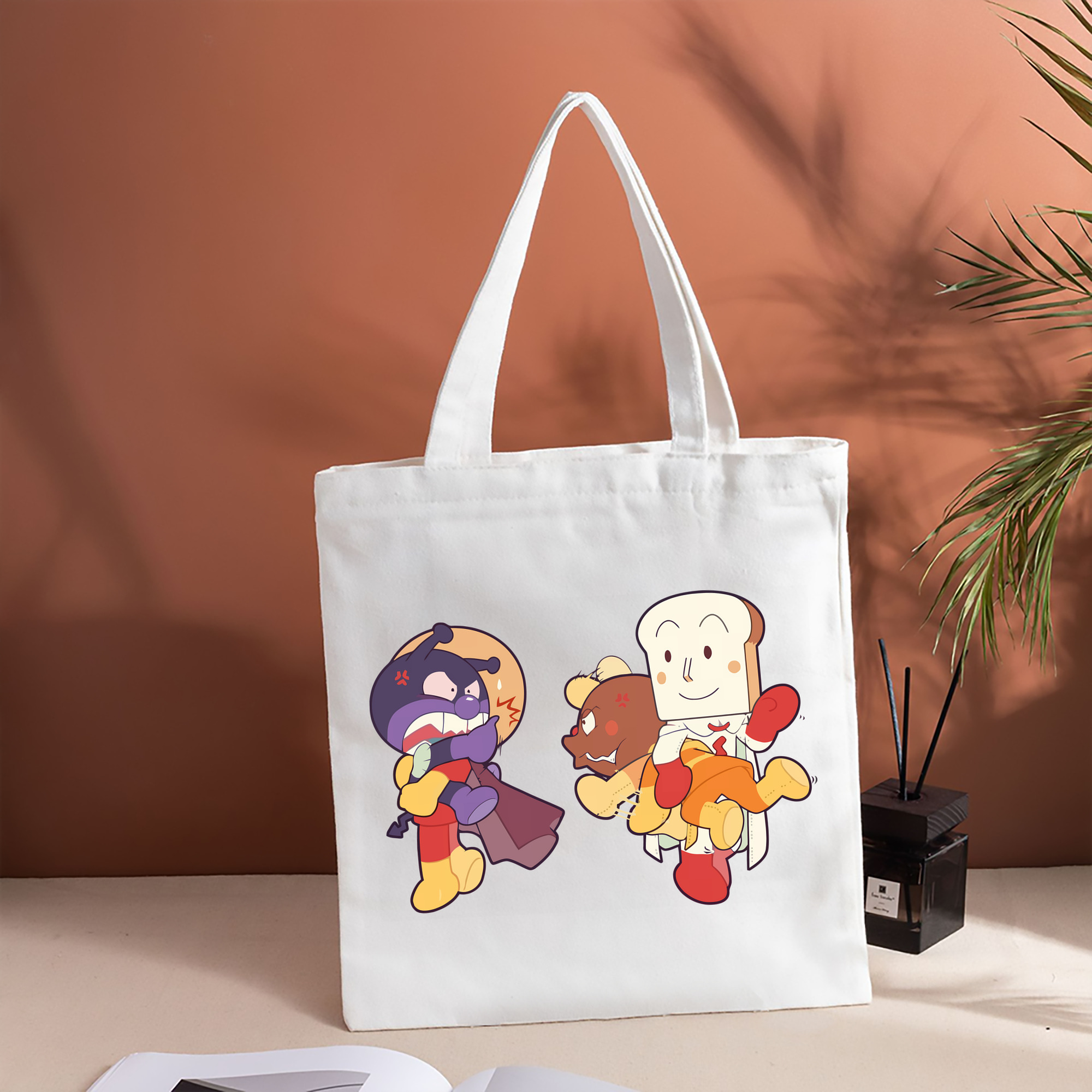 アンパンマン Anpanman 縦型キャンバス生地手提げバッグ　トートバッグ