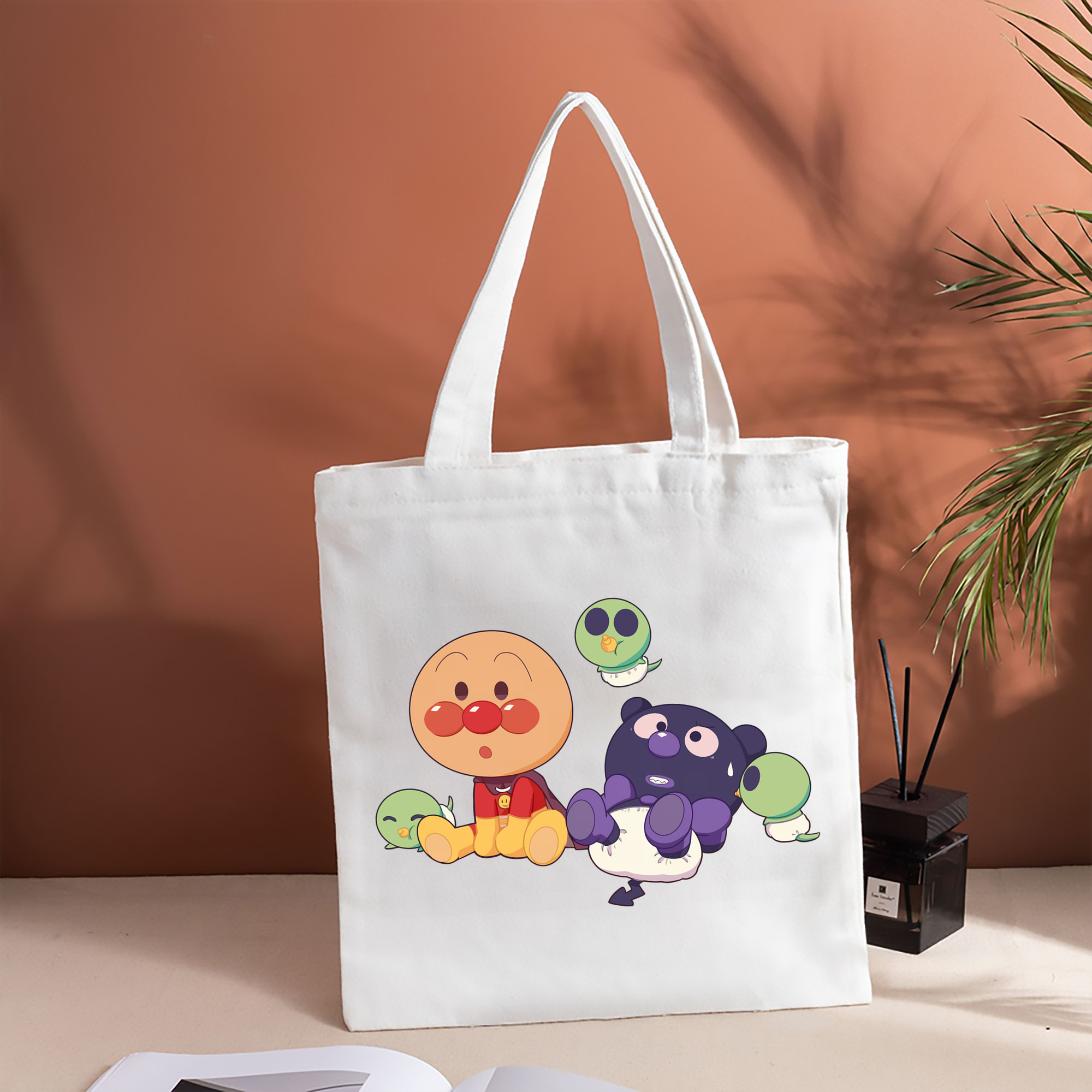 アンパンマン Anpanman 縦型キャンバス生地手提げバッグ　トートバッグ