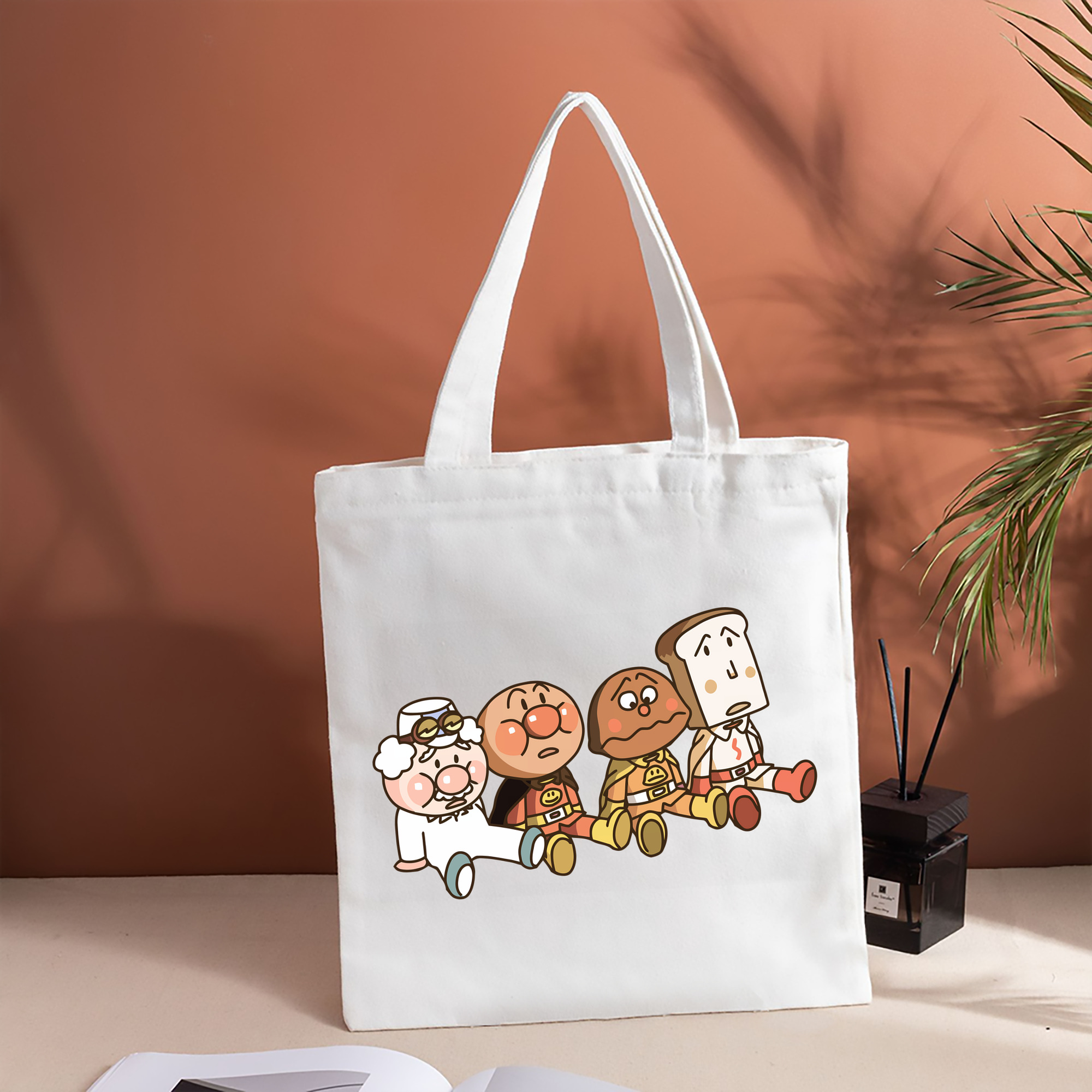 アンパンマン Anpanman 縦型キャンバス生地手提げバッグ　トートバッグ