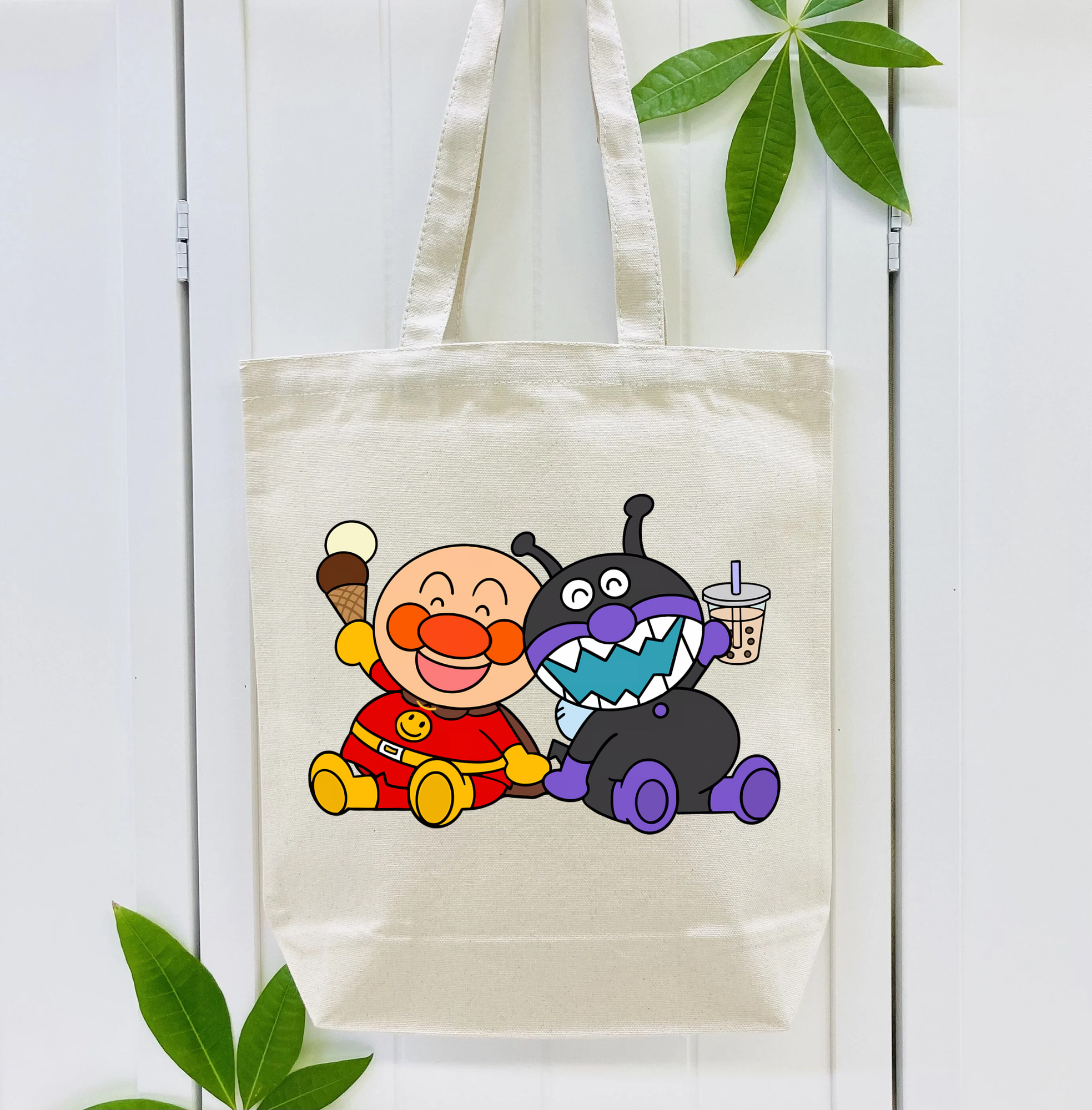 アンパンマン Anpanman 縦型キャンバス生地手提げバッグ　トートバッグ