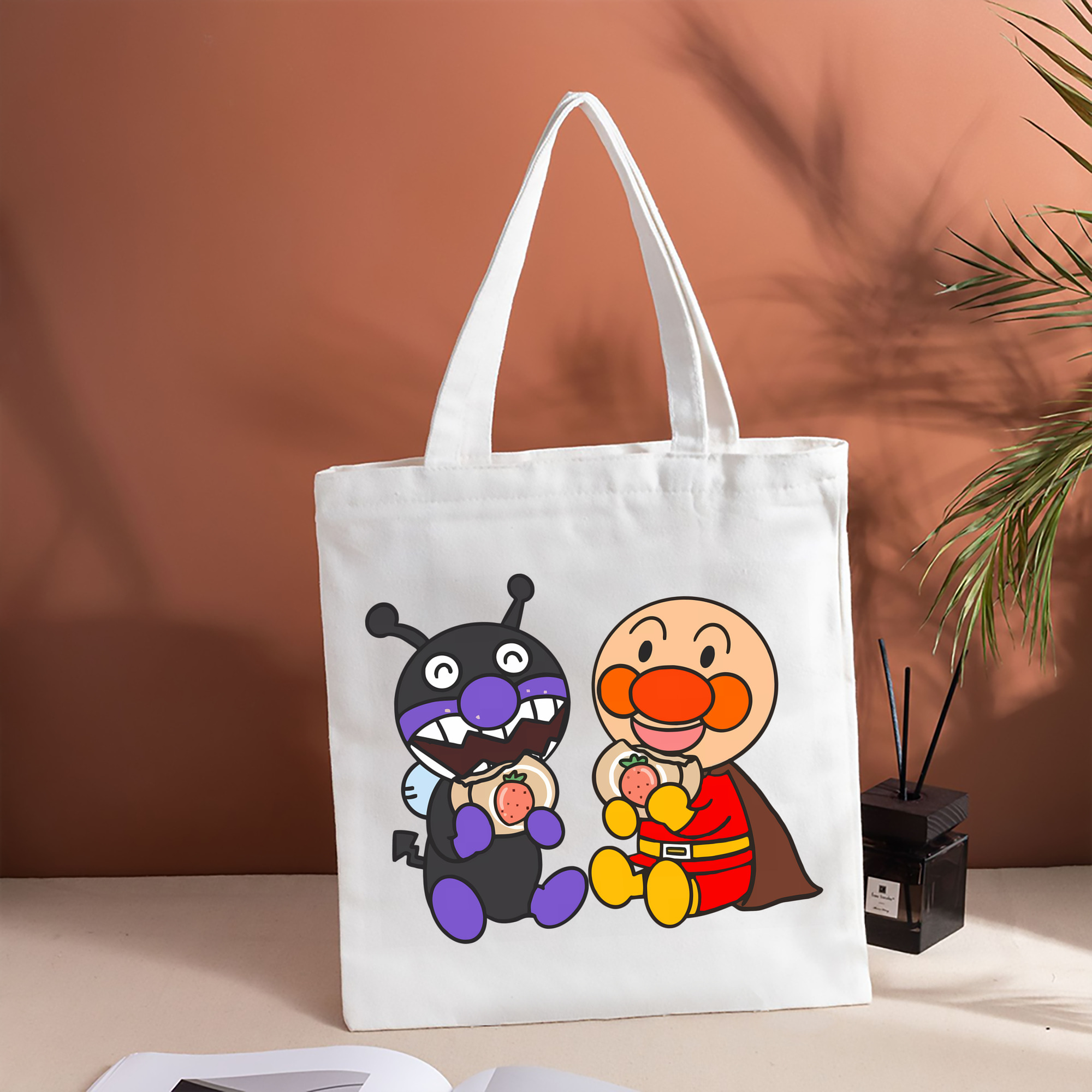 アンパンマン Anpanman 縦型キャンバス生地手提げバッグ　トートバッグ