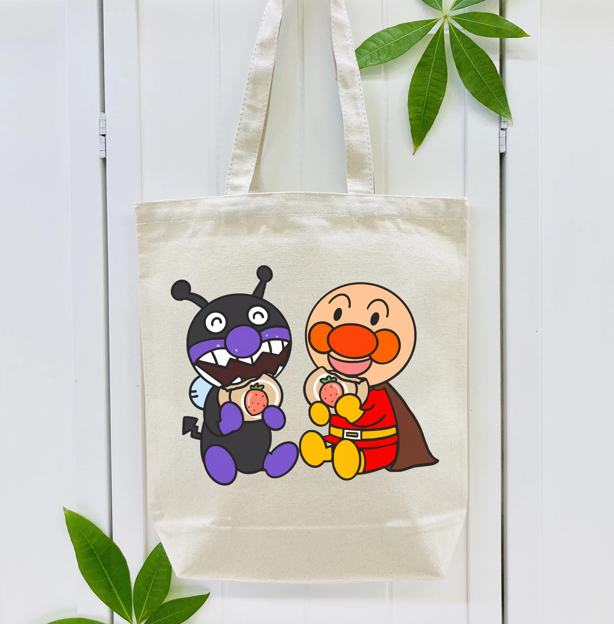 アンパンマン Anpanman 縦型キャンバス生地手提げバッグ　トートバッグ