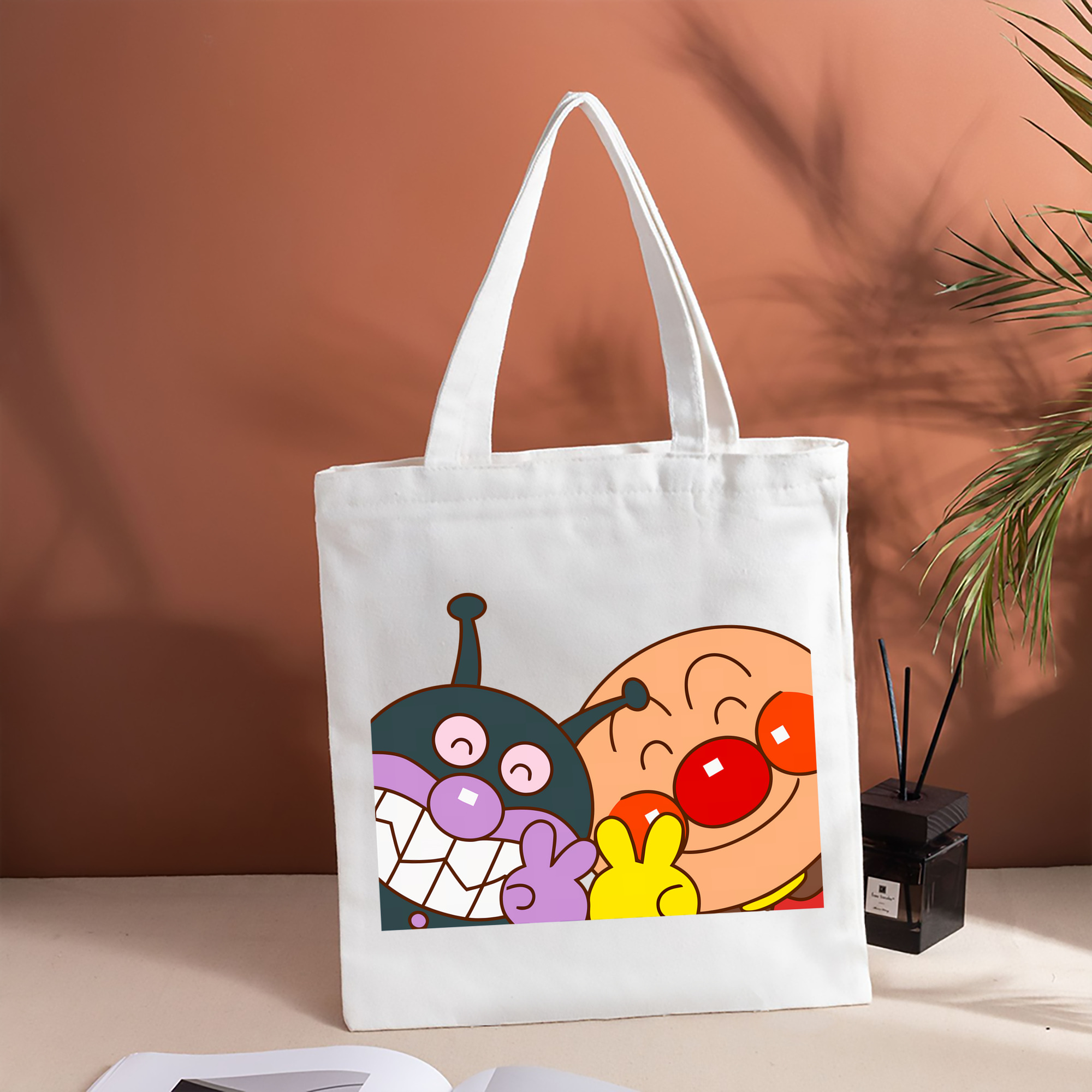 アンパンマン Anpanman 縦型キャンバス生地手提げバッグ　トートバッグ