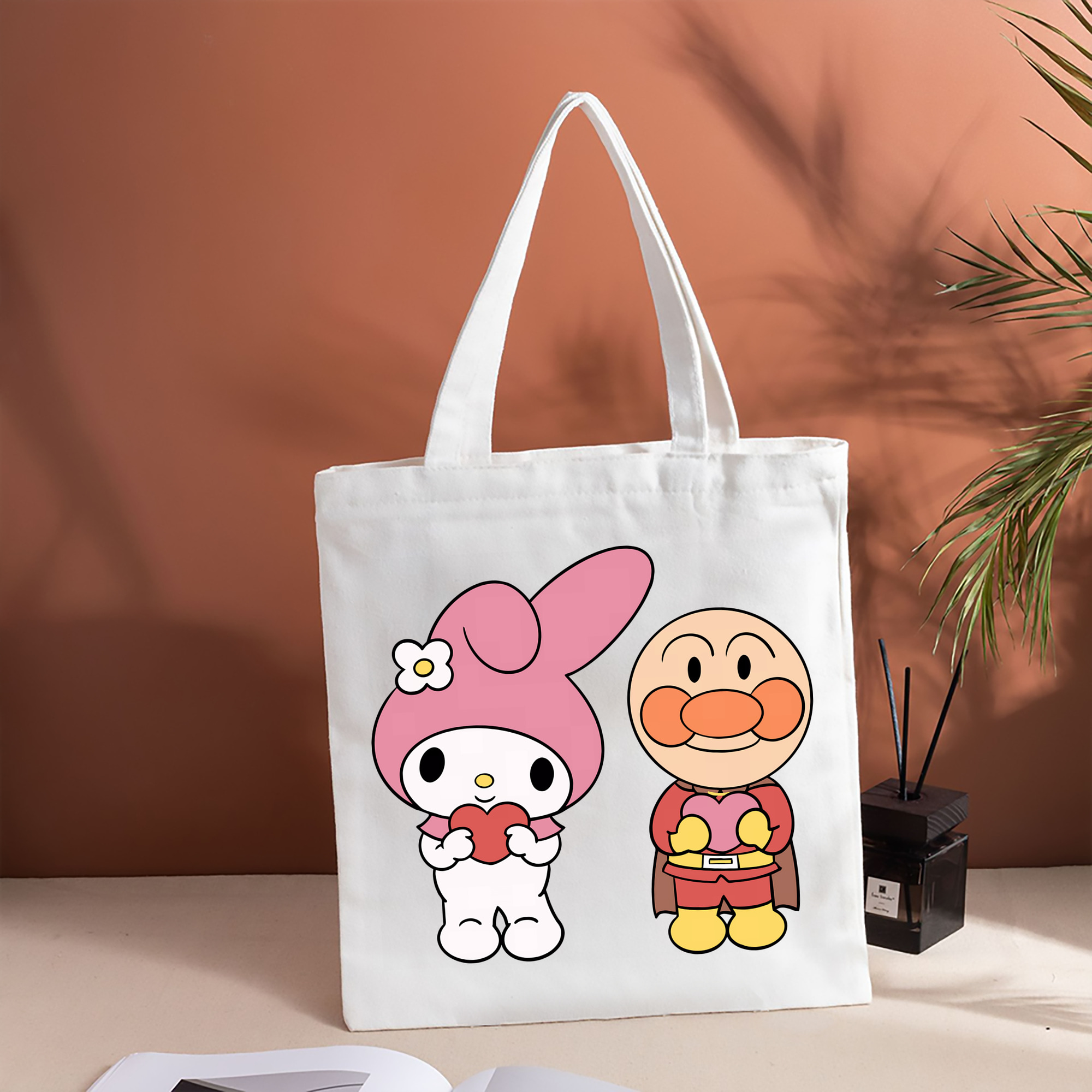 アンパンマン Anpanman 縦型キャンバス生地手提げバッグ　トートバッグ