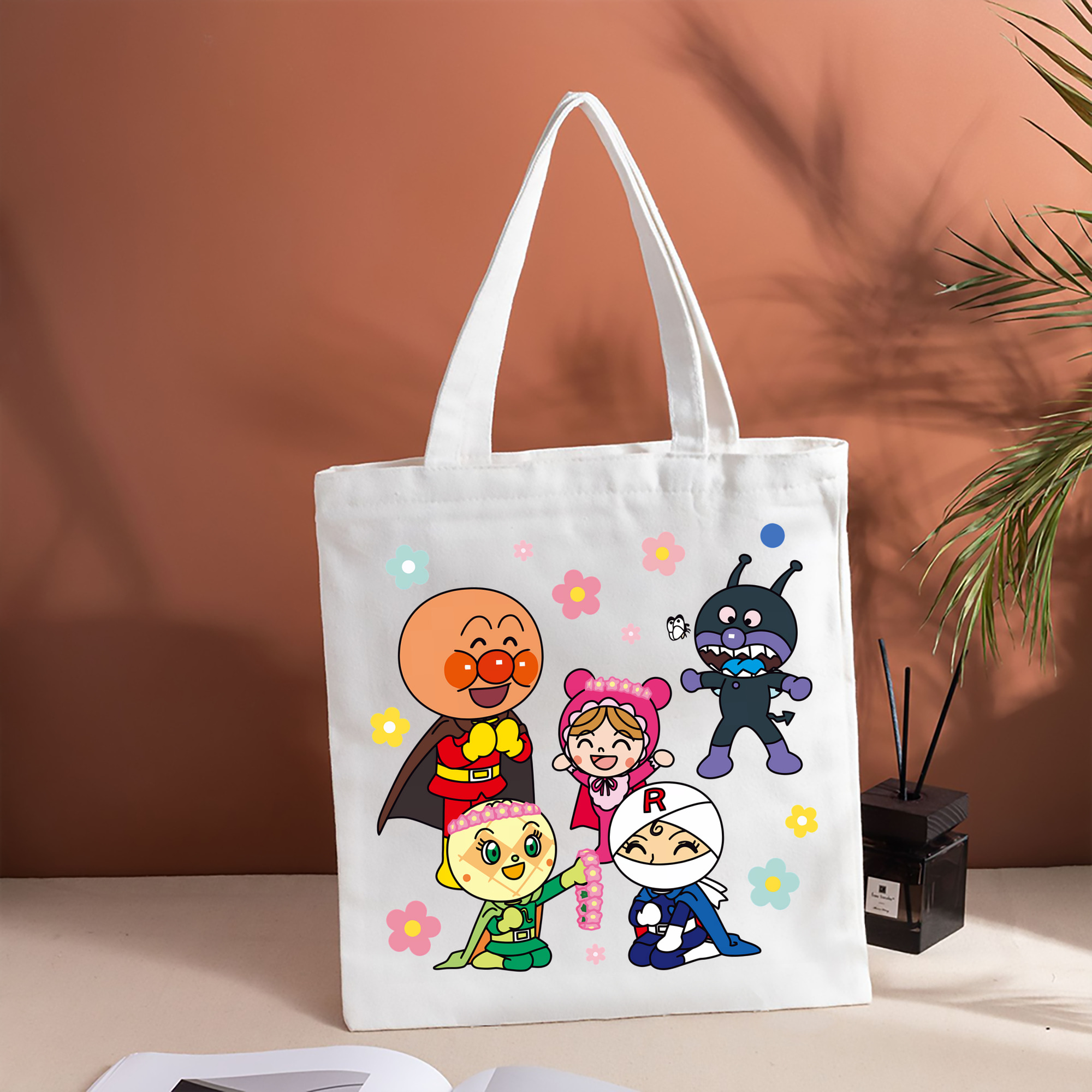 アンパンマン Anpanman 縦型キャンバス生地手提げバッグ　トートバッグ
