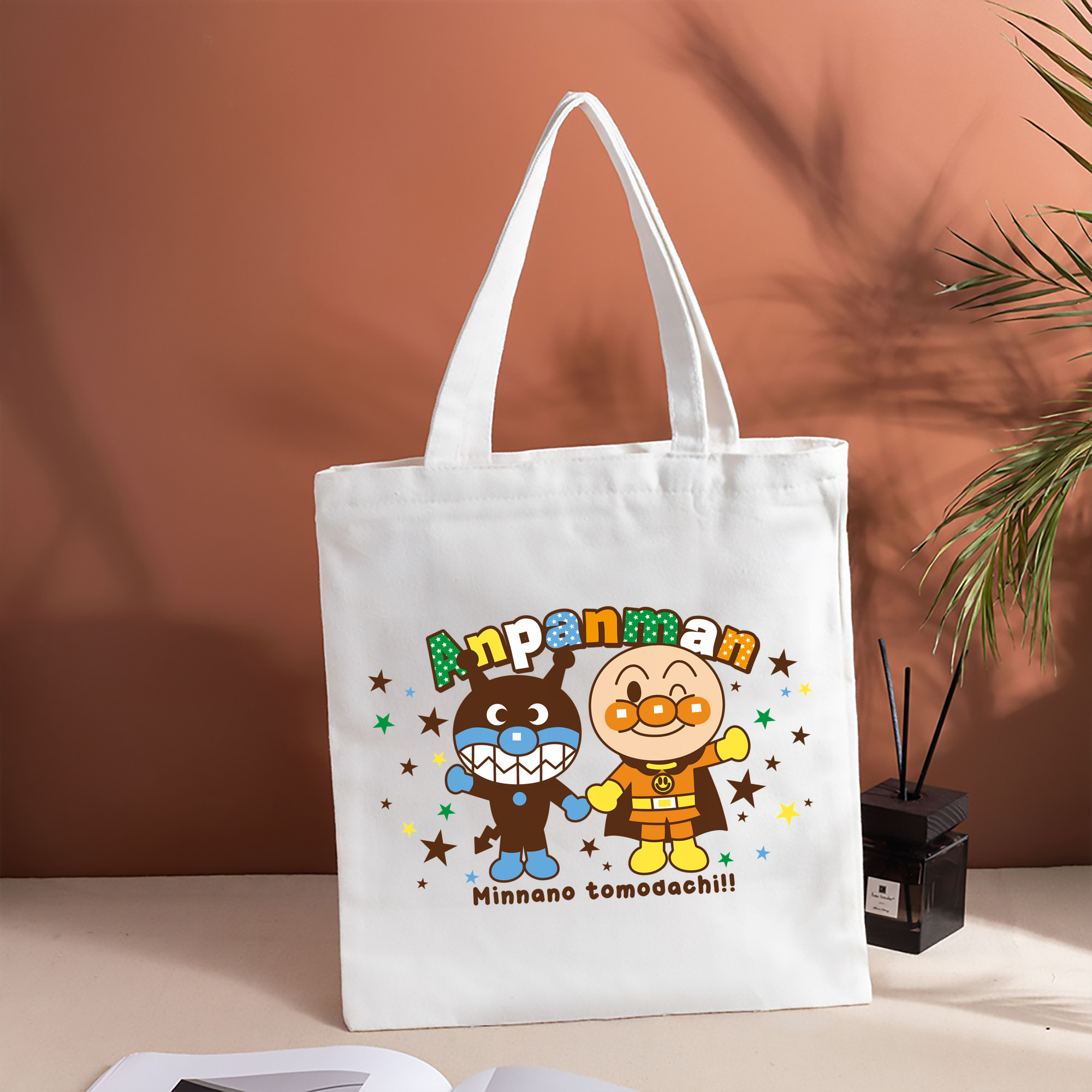 アンパンマン Anpanman 縦型キャンバス生地手提げバッグ　トートバッグ