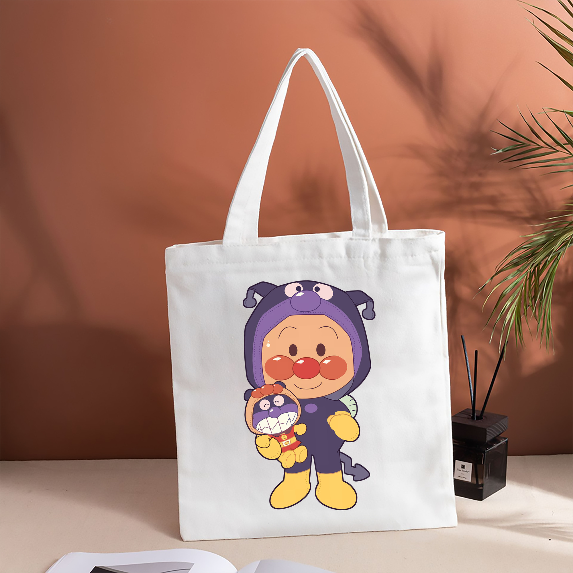 アンパンマン Anpanman 縦型キャンバス生地手提げバッグ　トートバッグ