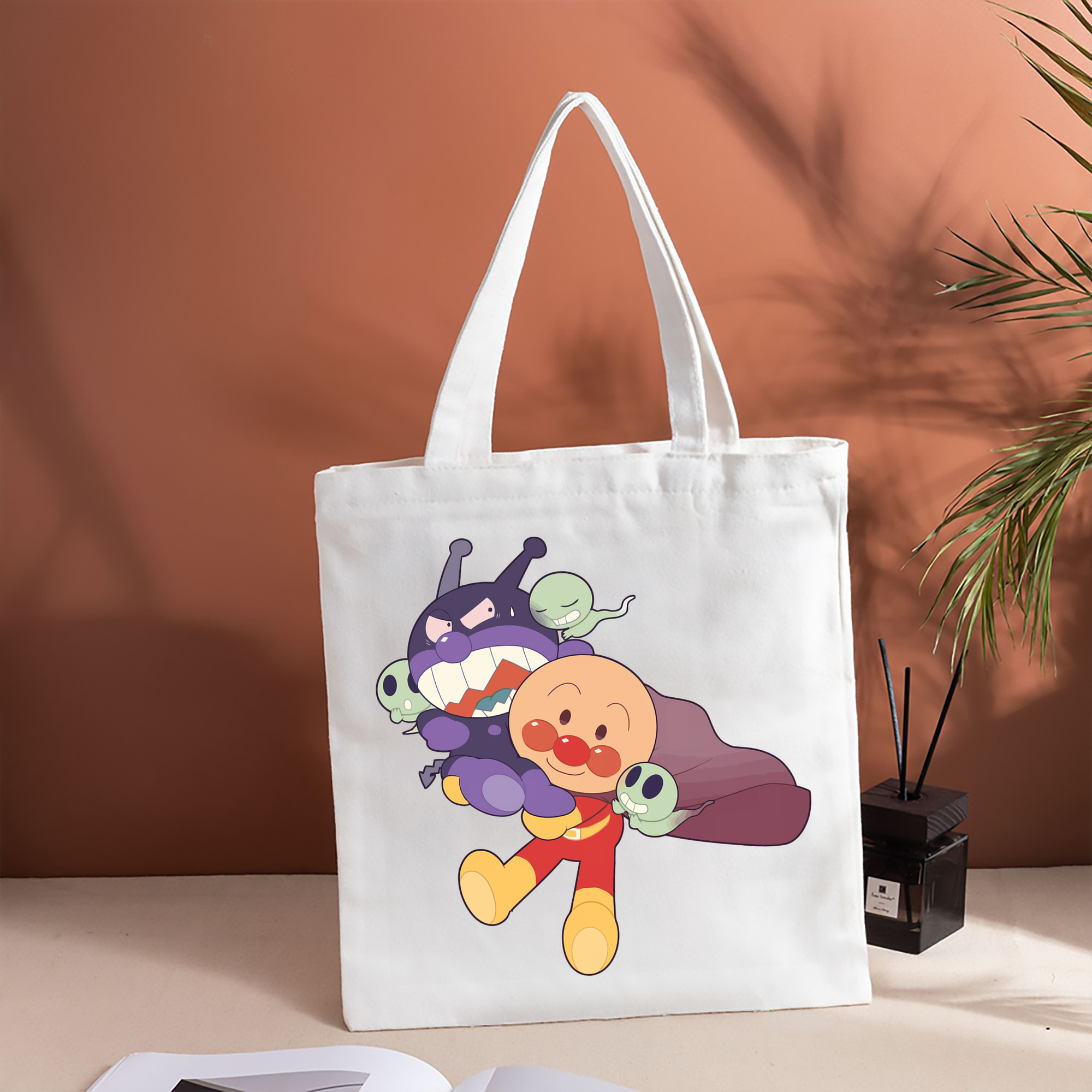 アンパンマン Anpanman 縦型キャンバス生地手提げバッグ　トートバッグ