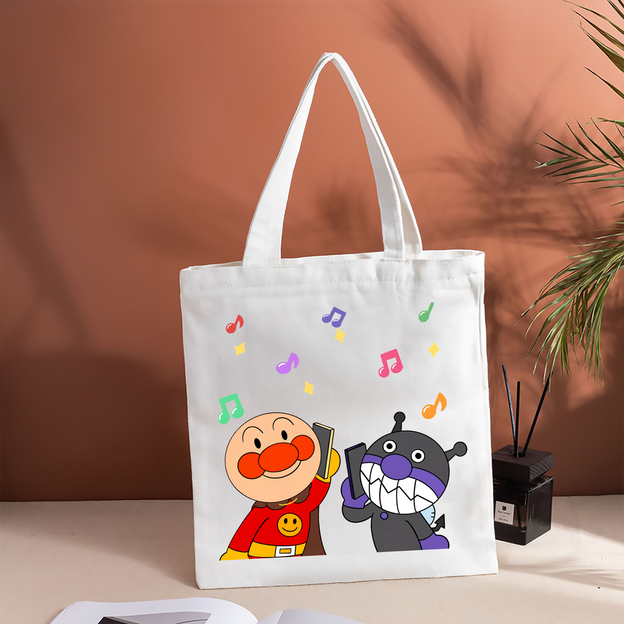 アンパンマン Anpanman 縦型キャンバス生地手提げバッグ　トートバッグ