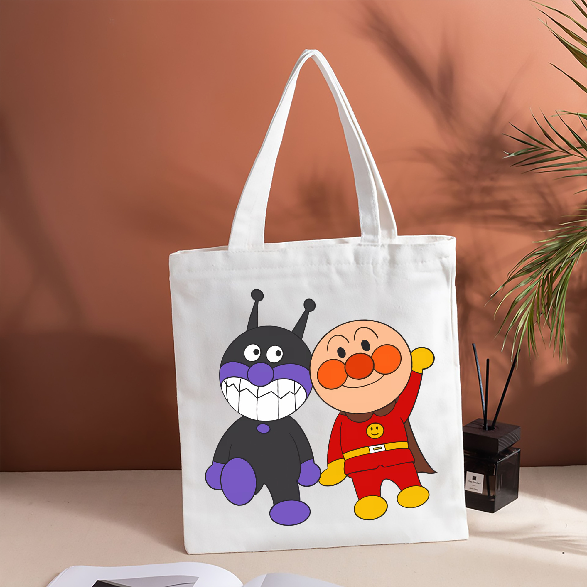 アンパンマン Anpanman 縦型キャンバス生地手提げバッグ　トートバッグ