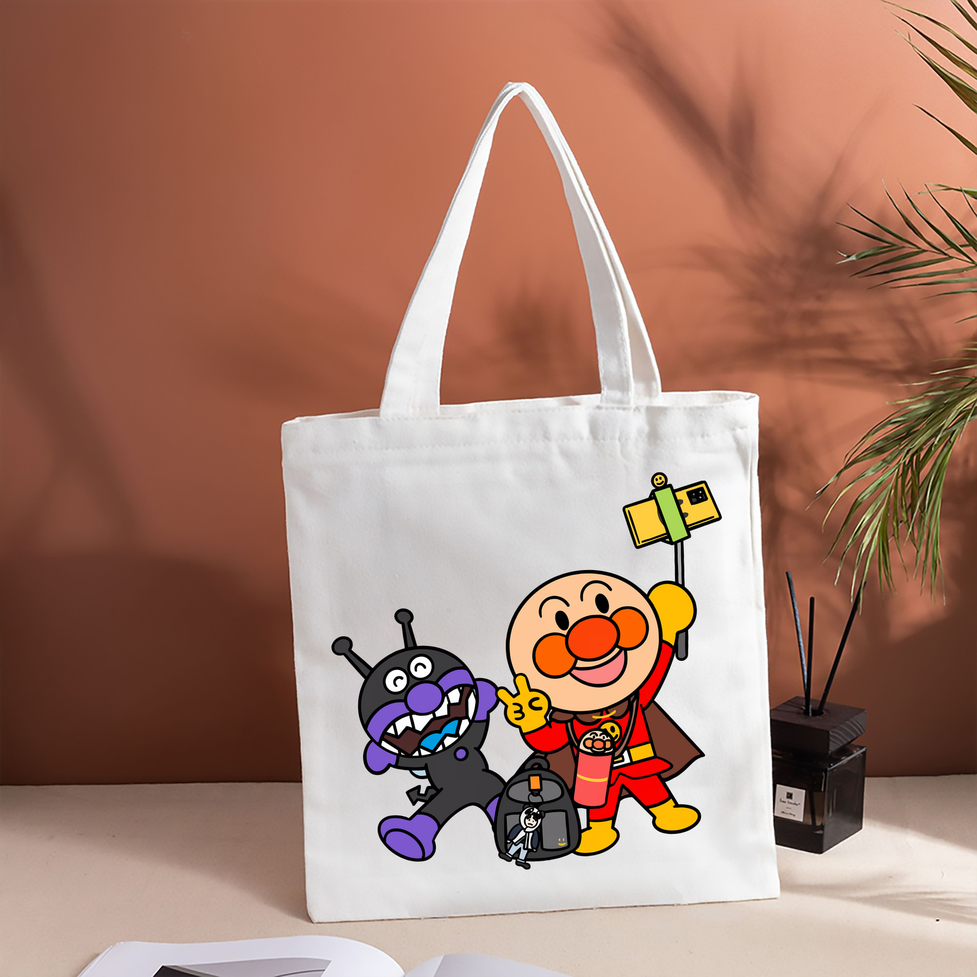 アンパンマン Anpanman 縦型キャンバス生地手提げバッグ　トートバッグ