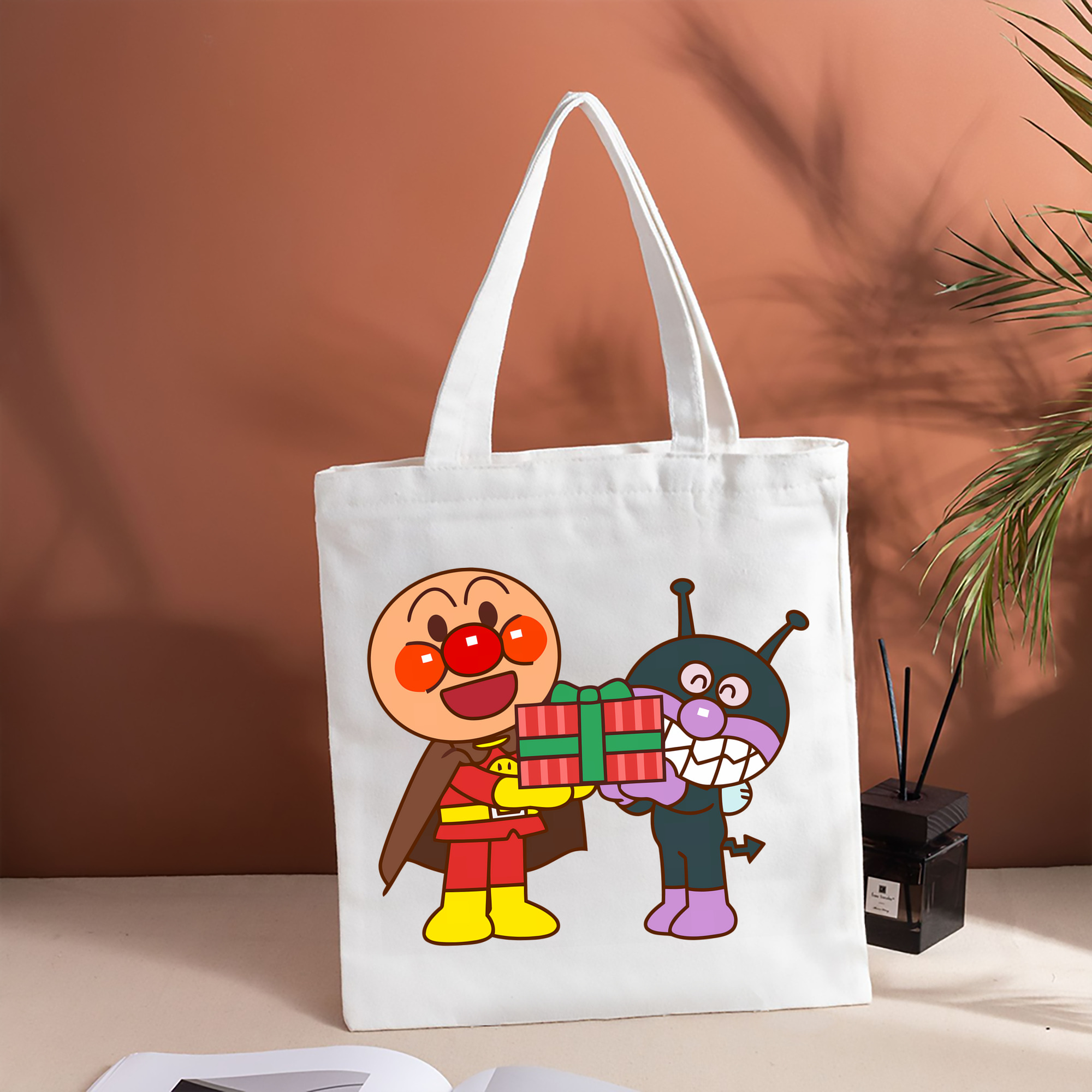 アンパンマン Anpanman 縦型キャンバス生地手提げバッグ　トートバッグ